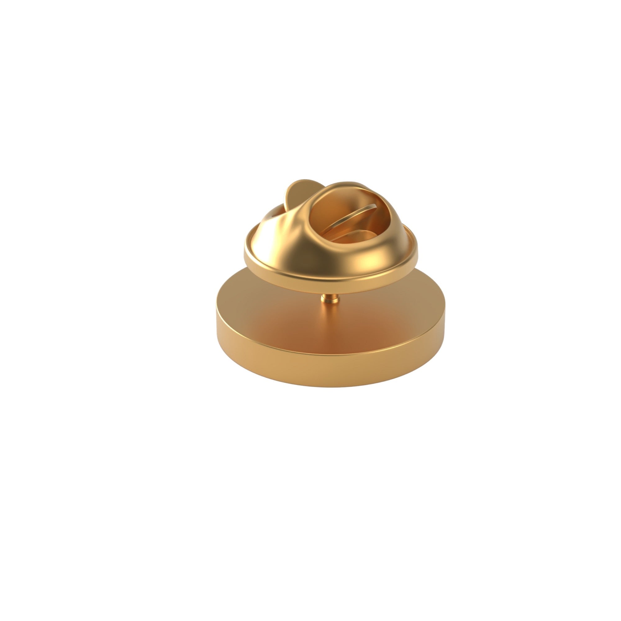 Round Brushed Gold Engravable Lapel Pin