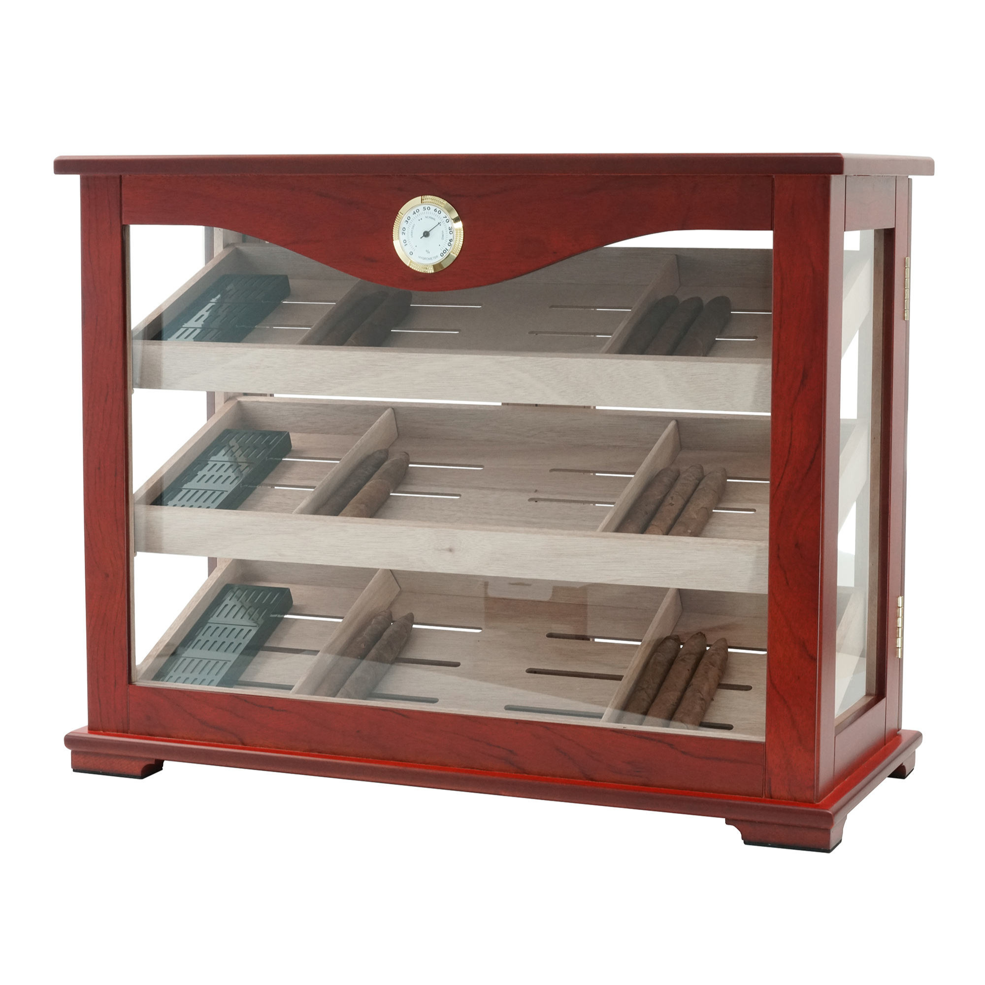 250 CT Bubinga Wooden Double Door Mahogany Lining Cabinet for Cigars