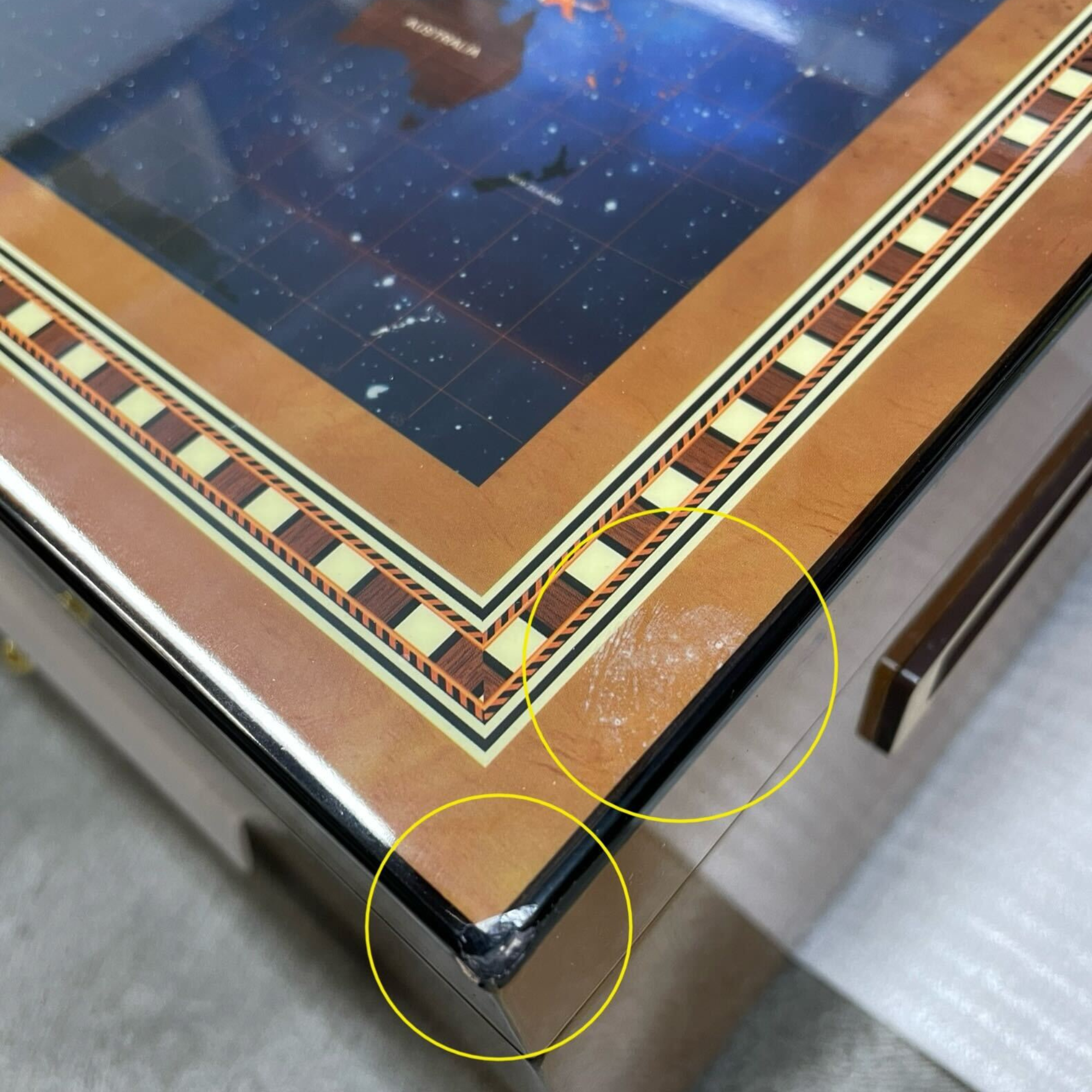 Seconds - 100 CT World Map Burl Cigar Humidor Spanish Cedar Box for Cigars