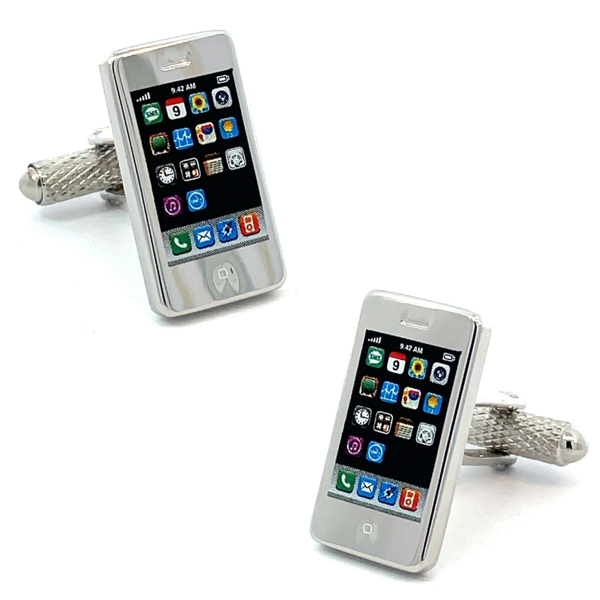 Silver Smart Phone Cufflinks