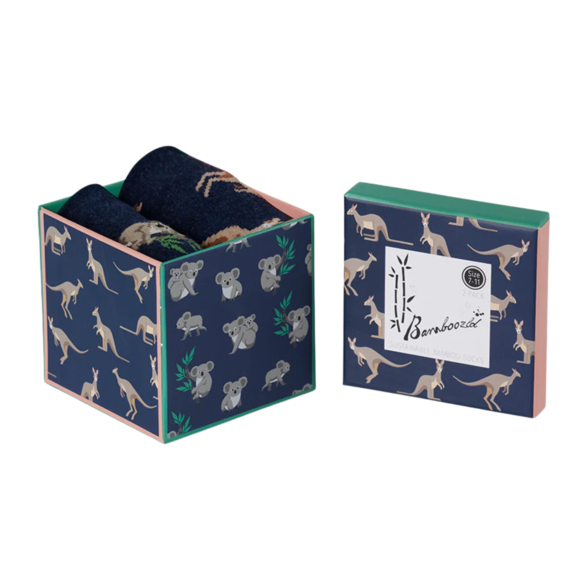 Mens Native Animals 2pk Gift Set Bamboo Socks