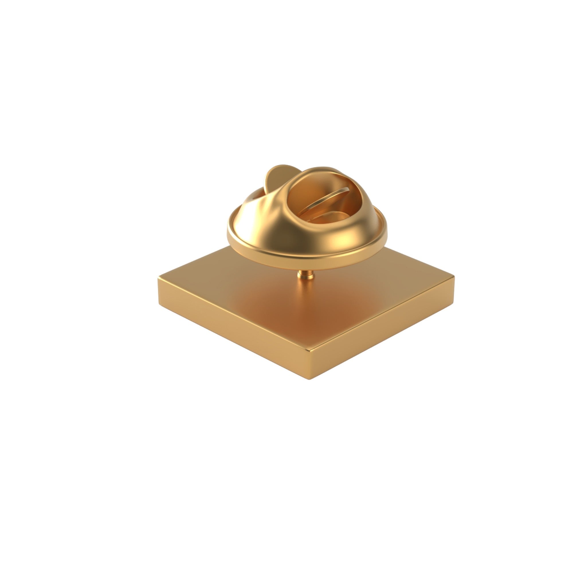 Square Brushed Gold Engravable Lapel Pin