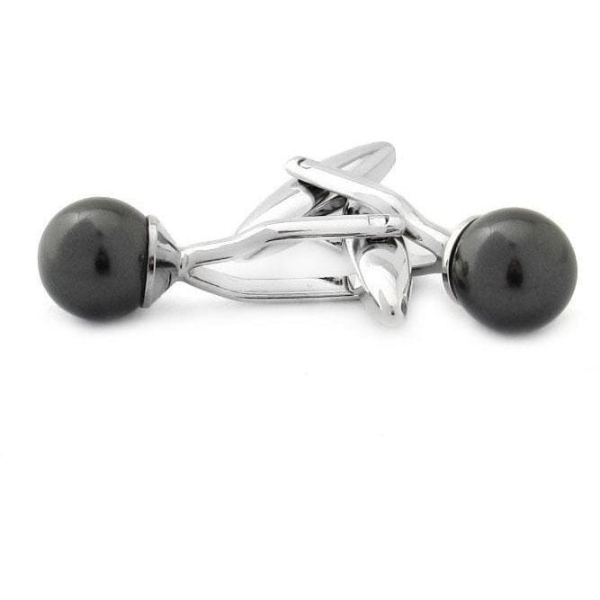 Crystal Pearl Black Cufflinks Classic & Modern Cufflinks Clinks Australia Crystal Pearl Black Cufflinks
