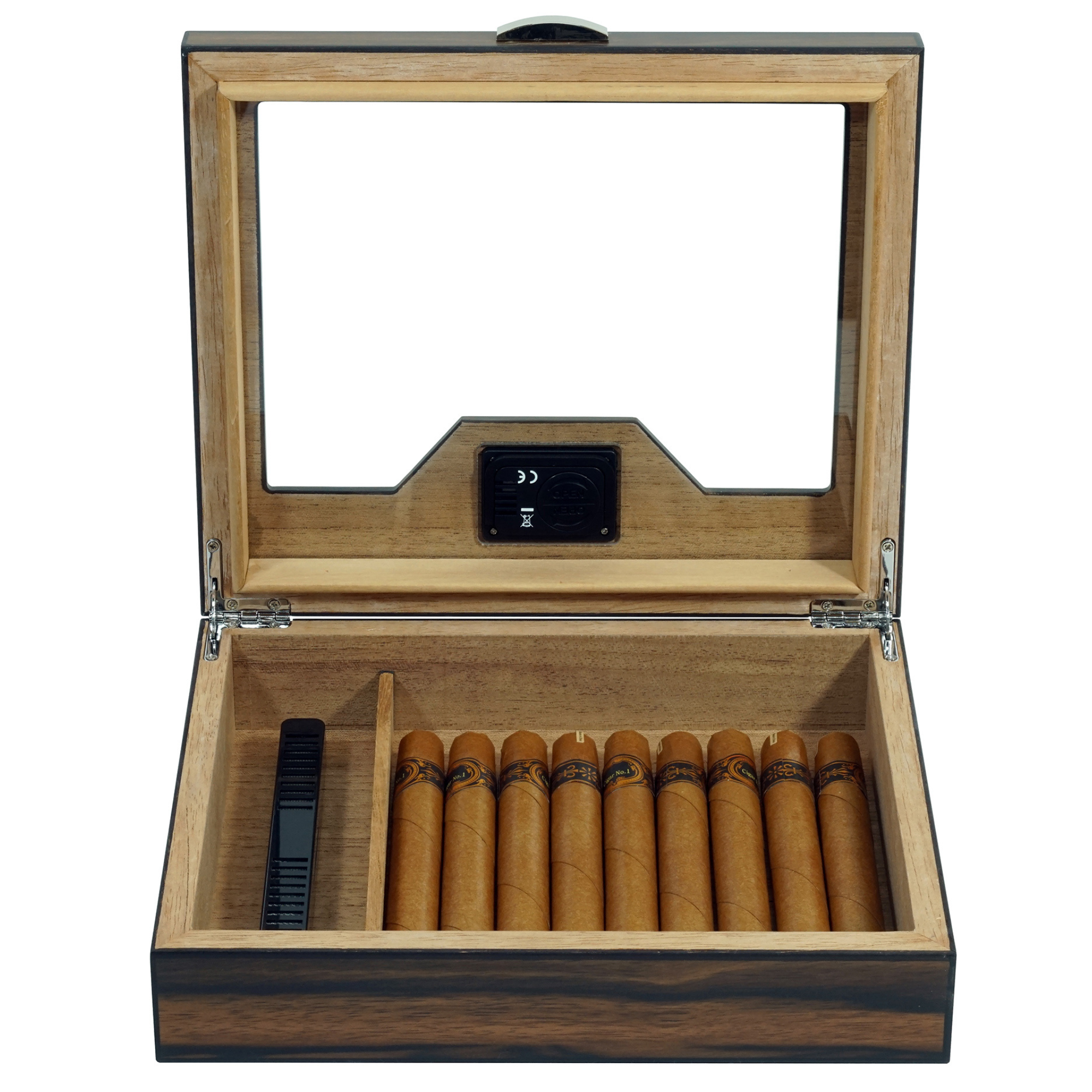 12-20 CT Ebony Wooden Cigar Humidor Box for Cigars