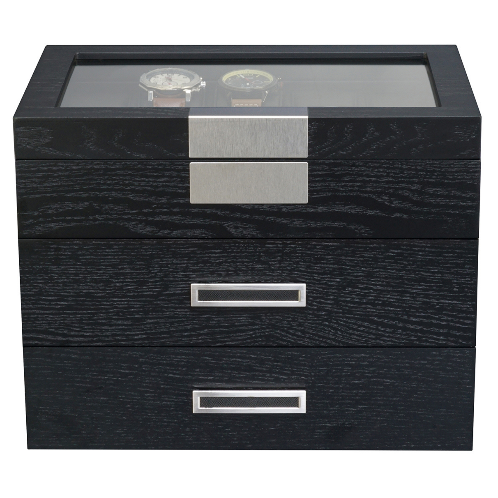 Black Wooden Watch Box for 30 watches