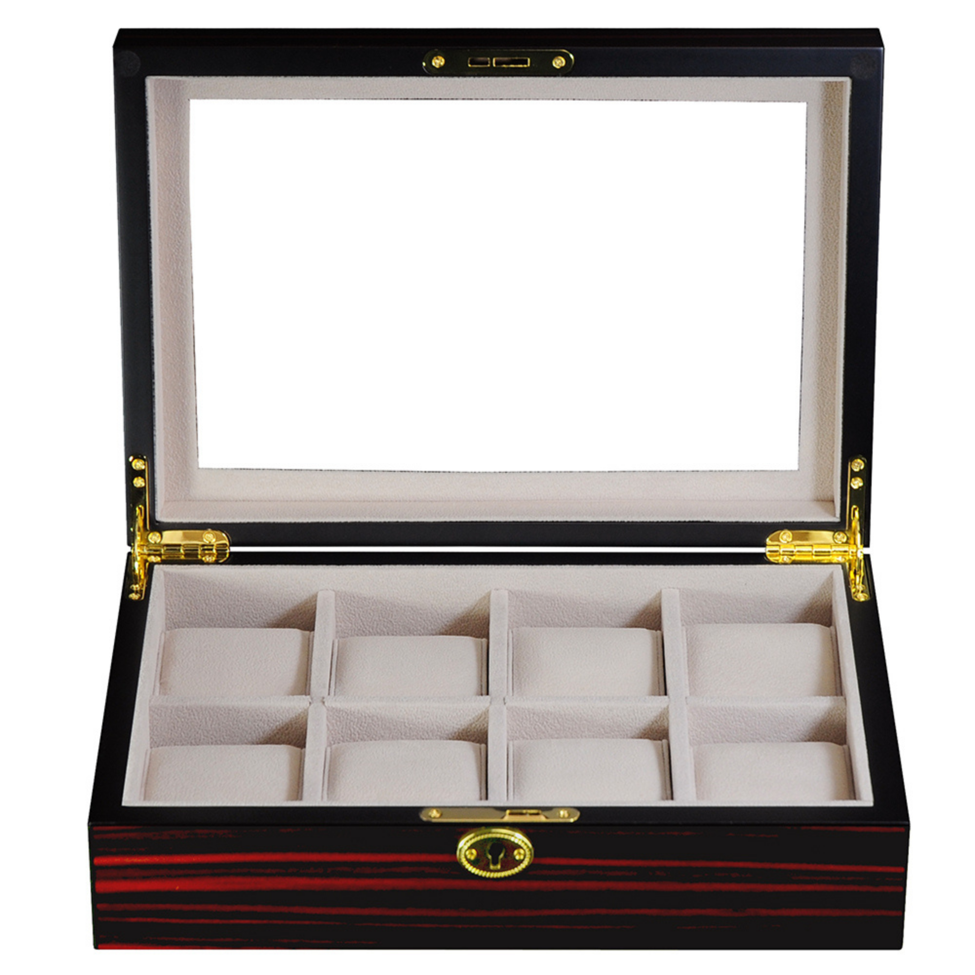 Ebony Wooden Watch Box for 8 Watches