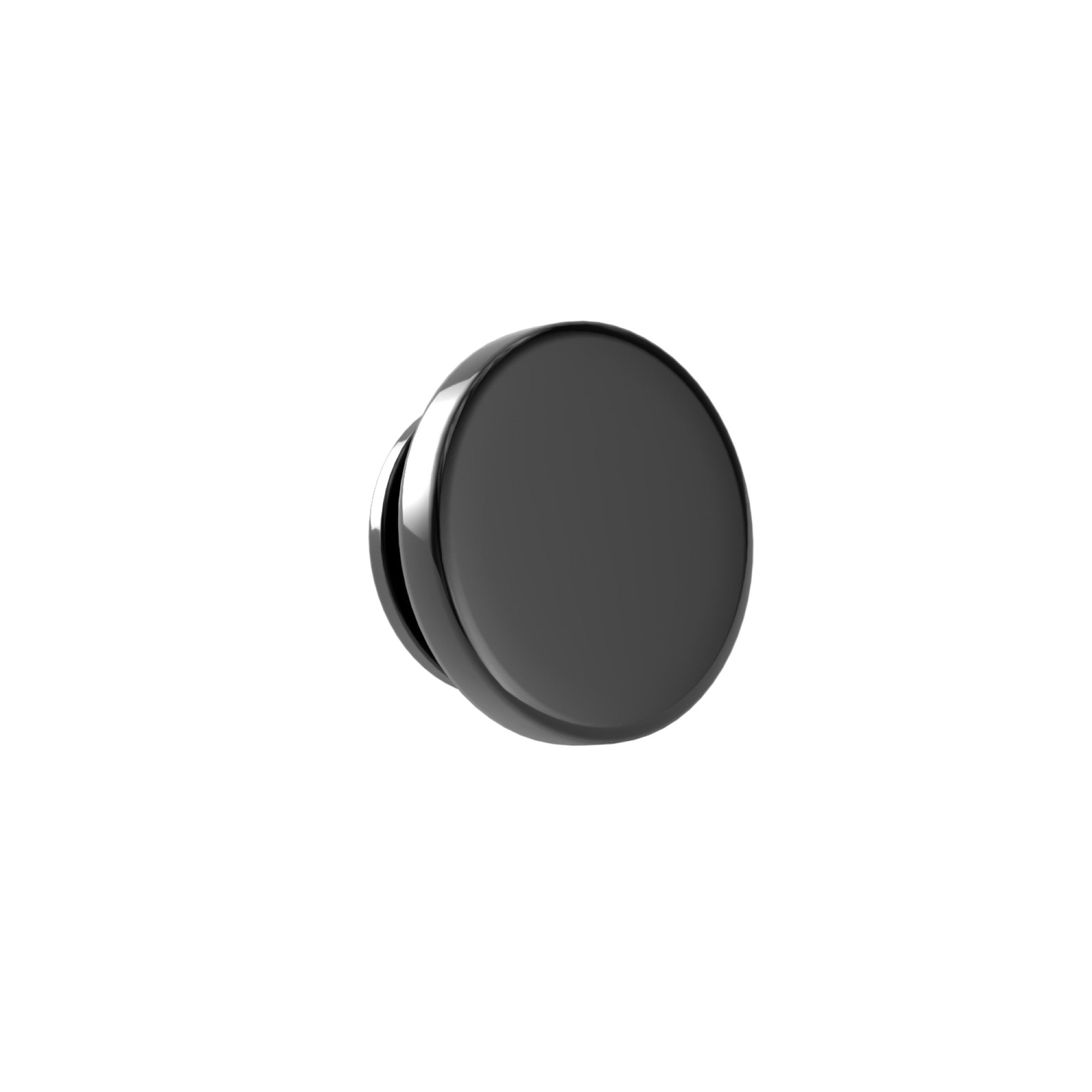 Round Shiny Black Engravable Lapel Pin