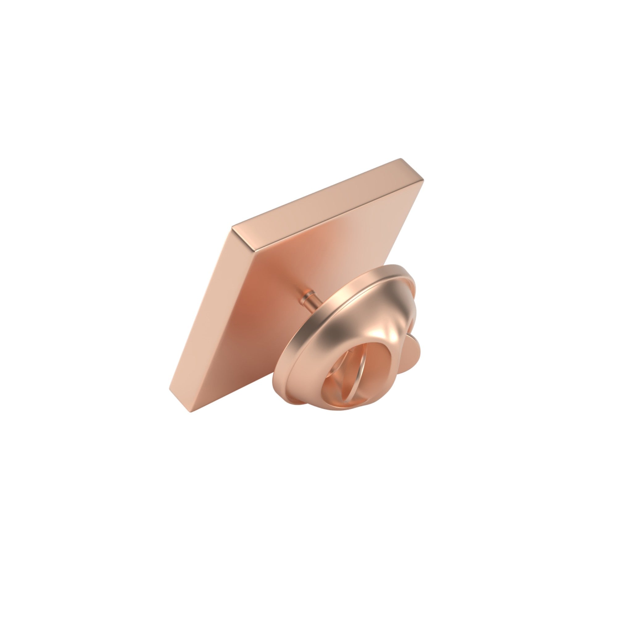 Square Brushed Rose Gold Engravable Lapel Pin