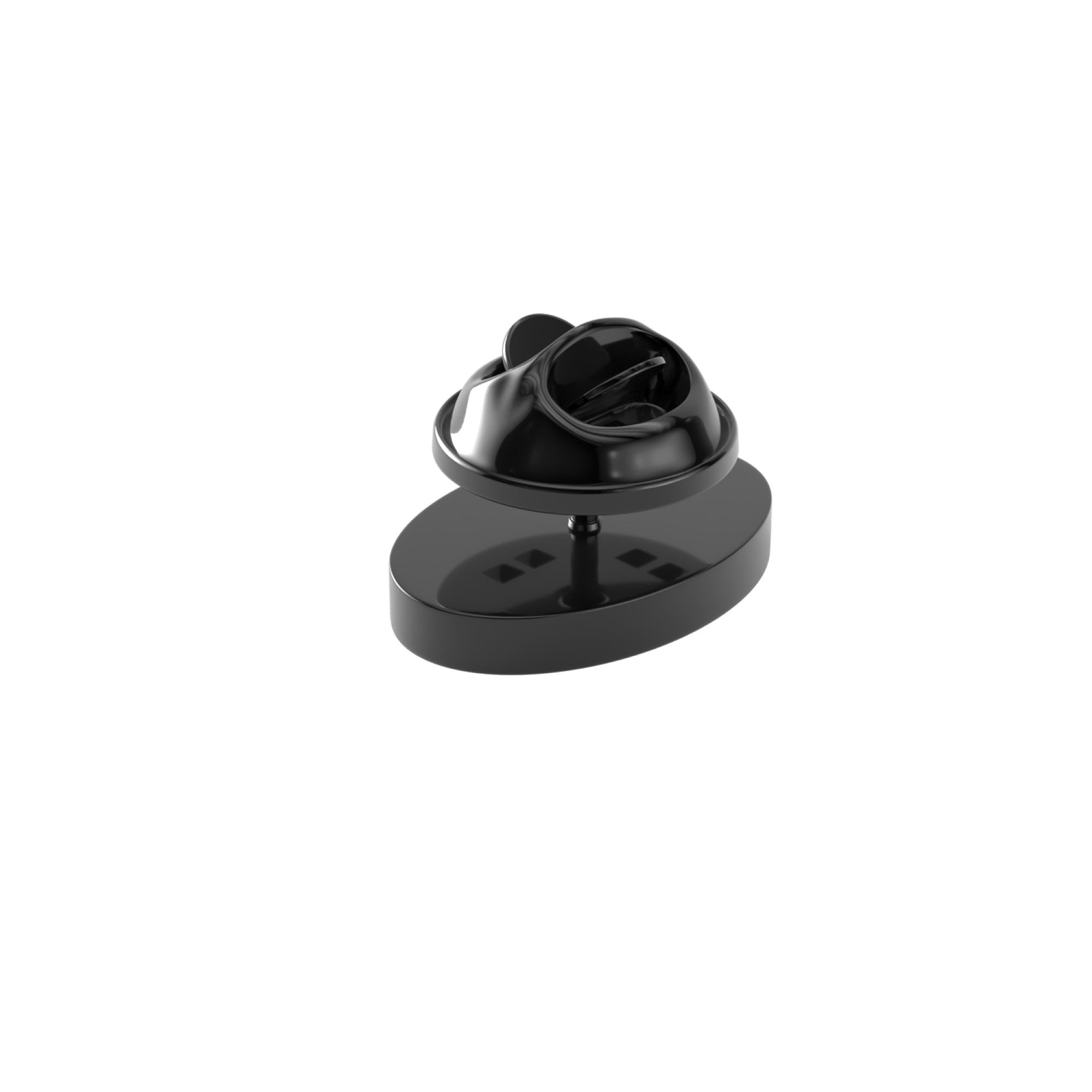 Oval Shiny Black Engravable Lapel Pin