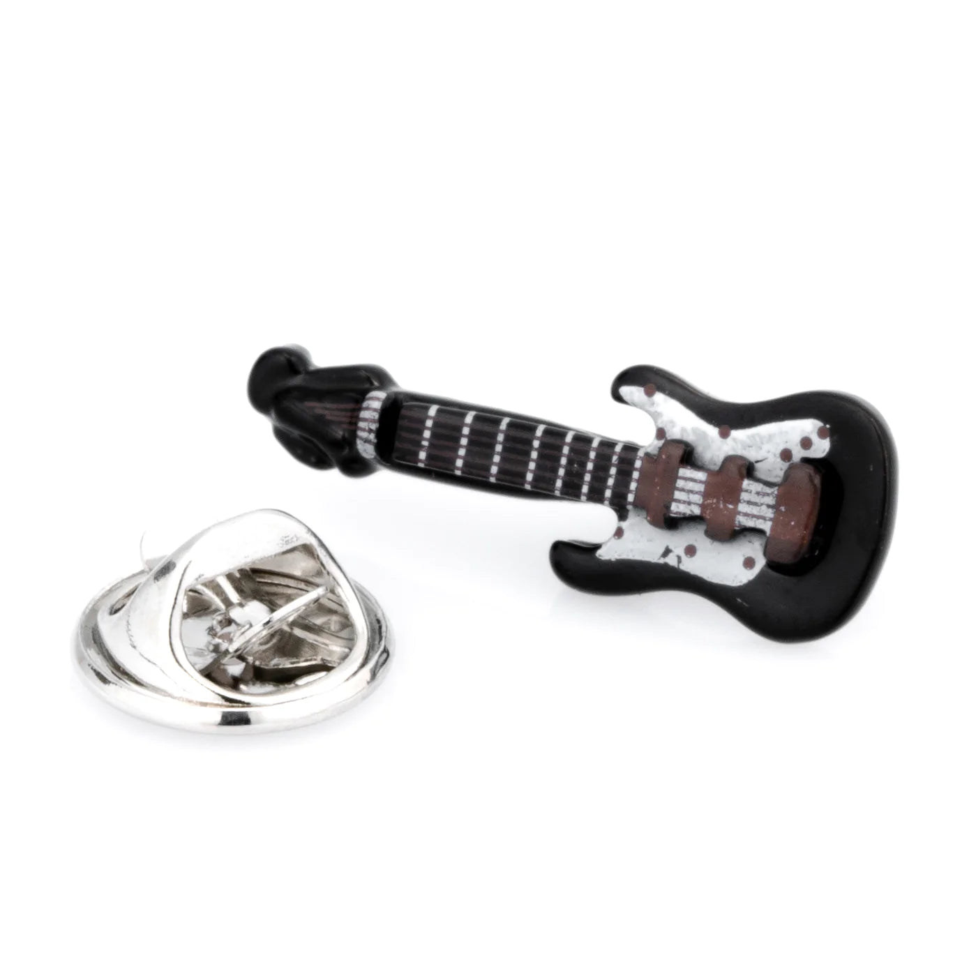 Black Electric Guitar Lapel Pin