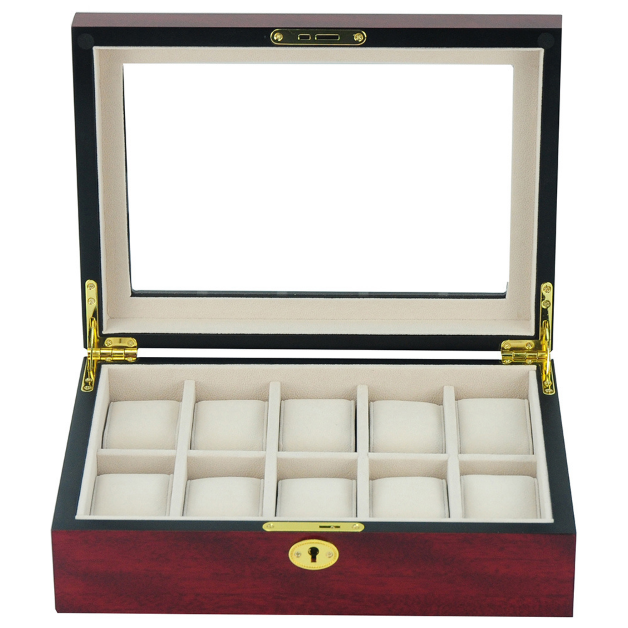 Cherry Wooden Watch Box for 10 Watches