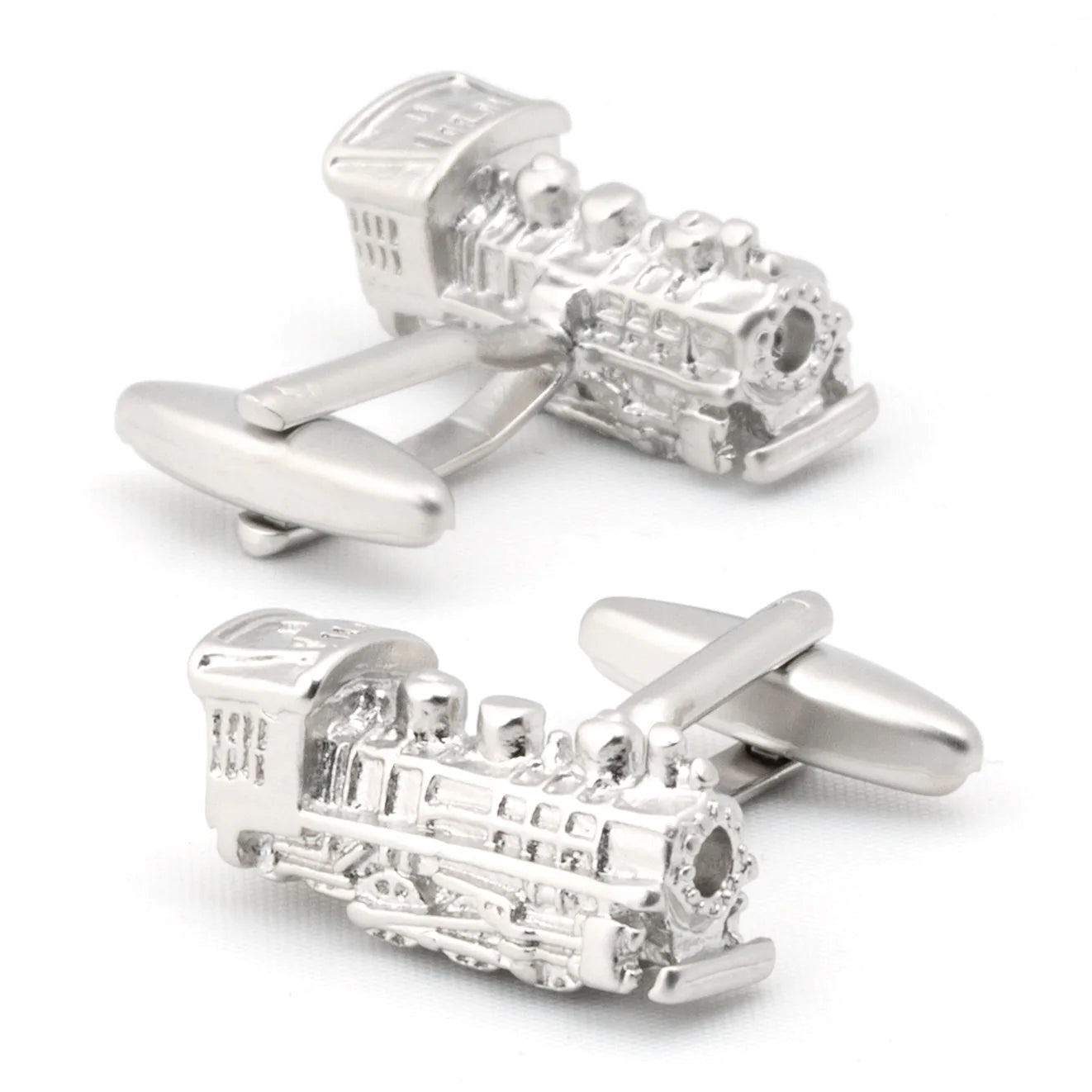 Train Silver Cufflinks