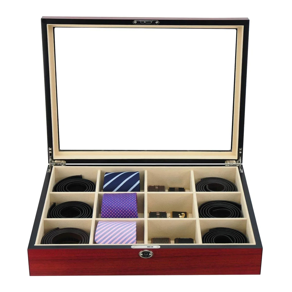 Cherry Wooden Tie Box for 12