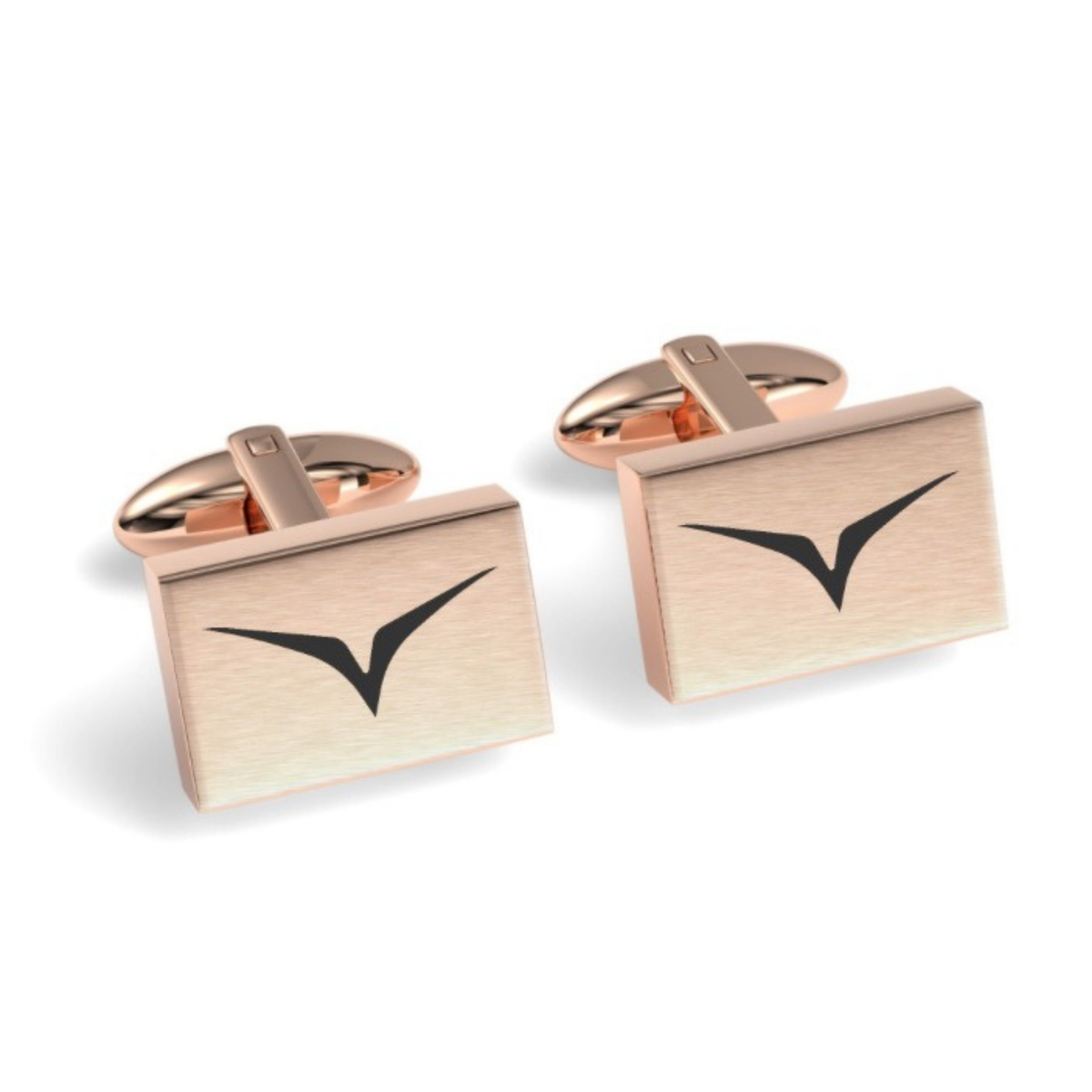 Custom Logo Engraved Rectangle Cufflinks