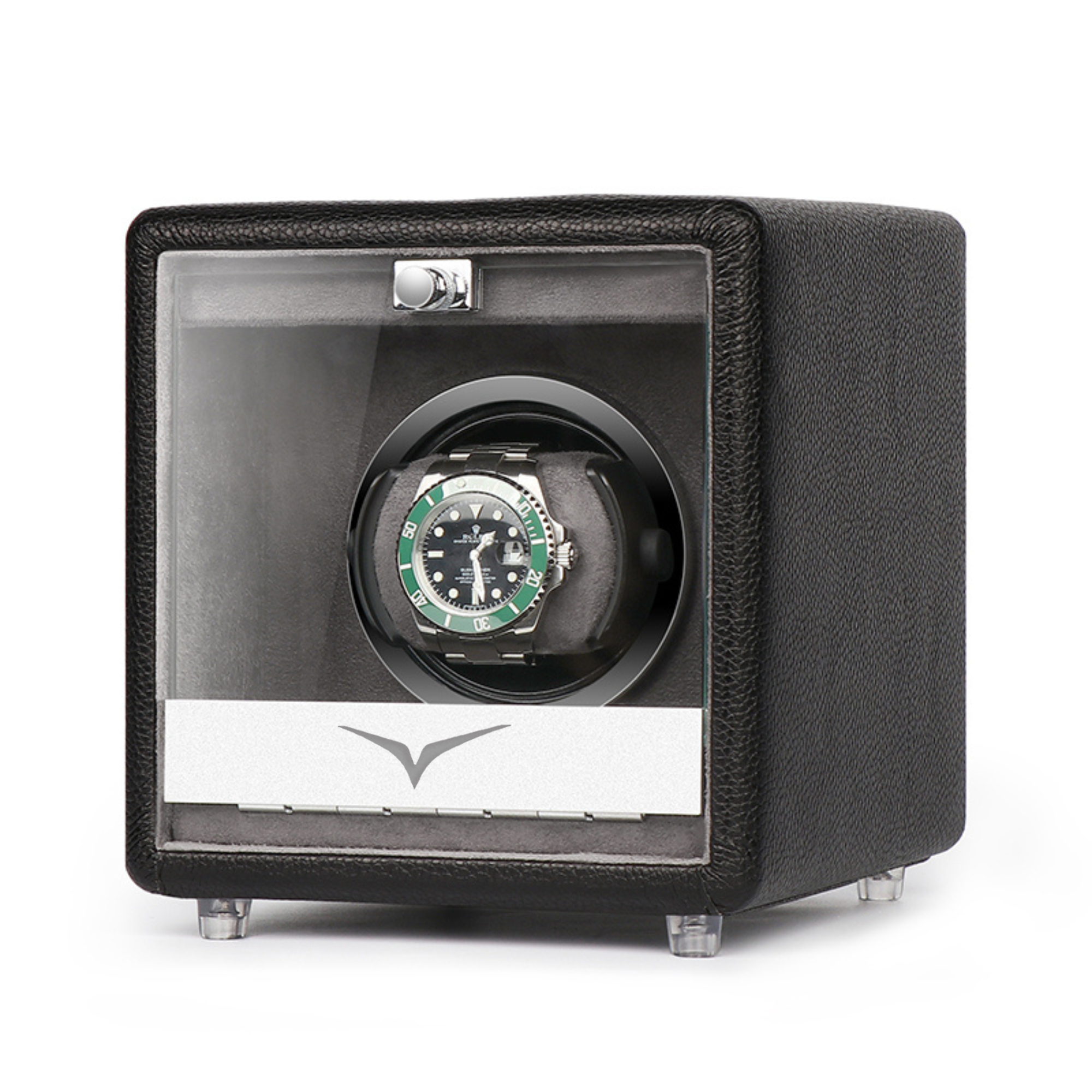Evandale Watch Winder for 1 Watch in Black Leather