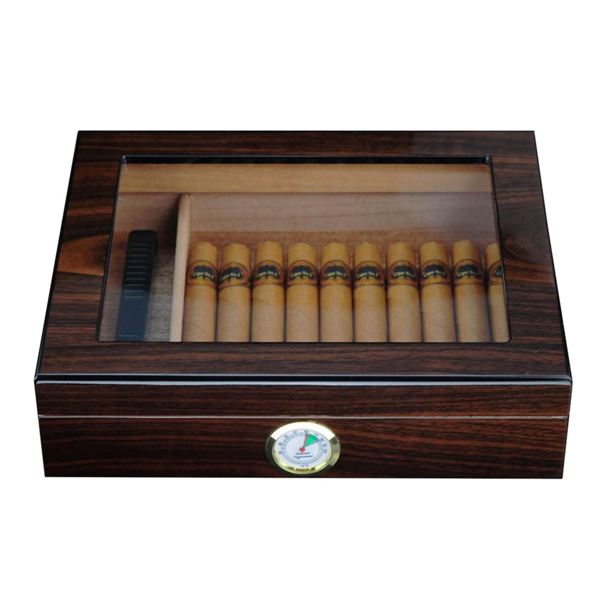 Seconds - 12-20 CT Walnut Cigar Humidor Spanish Cedar Box for Cigars (C)