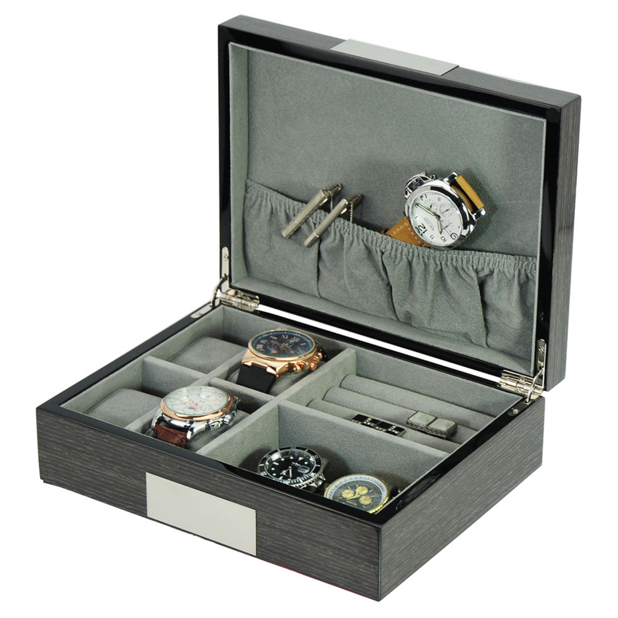 Wenge Wooden Cufflink Watch Box