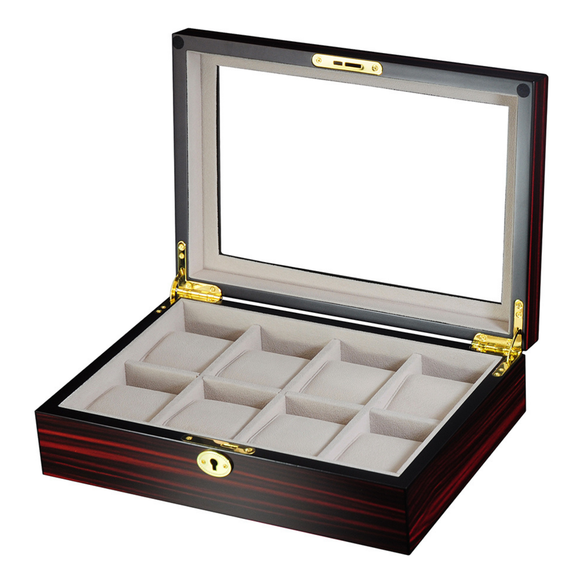 Ebony Wooden Watch Box for 8 Watches