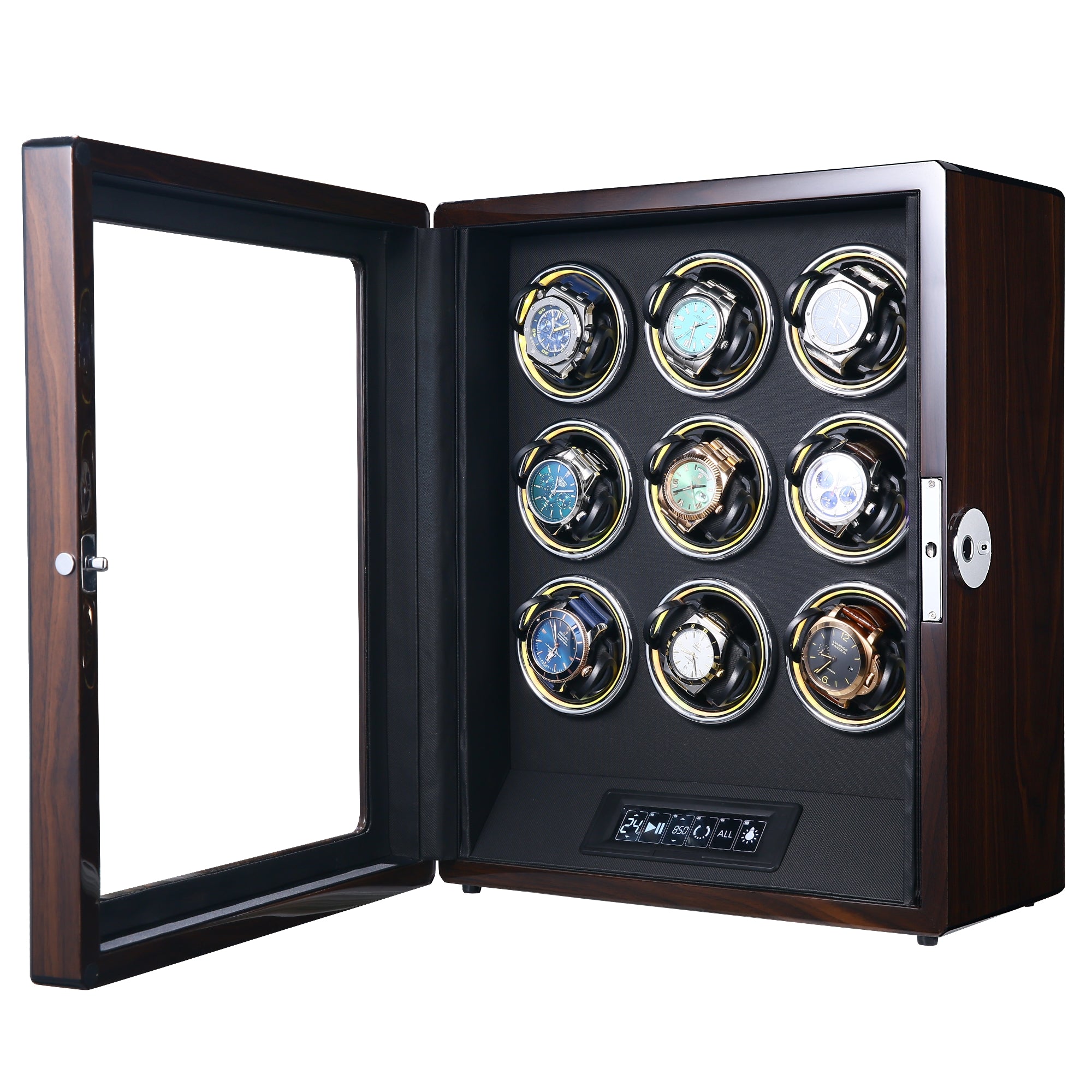 Albany Watch Winder for 9 Watches with Fingerprint Lock