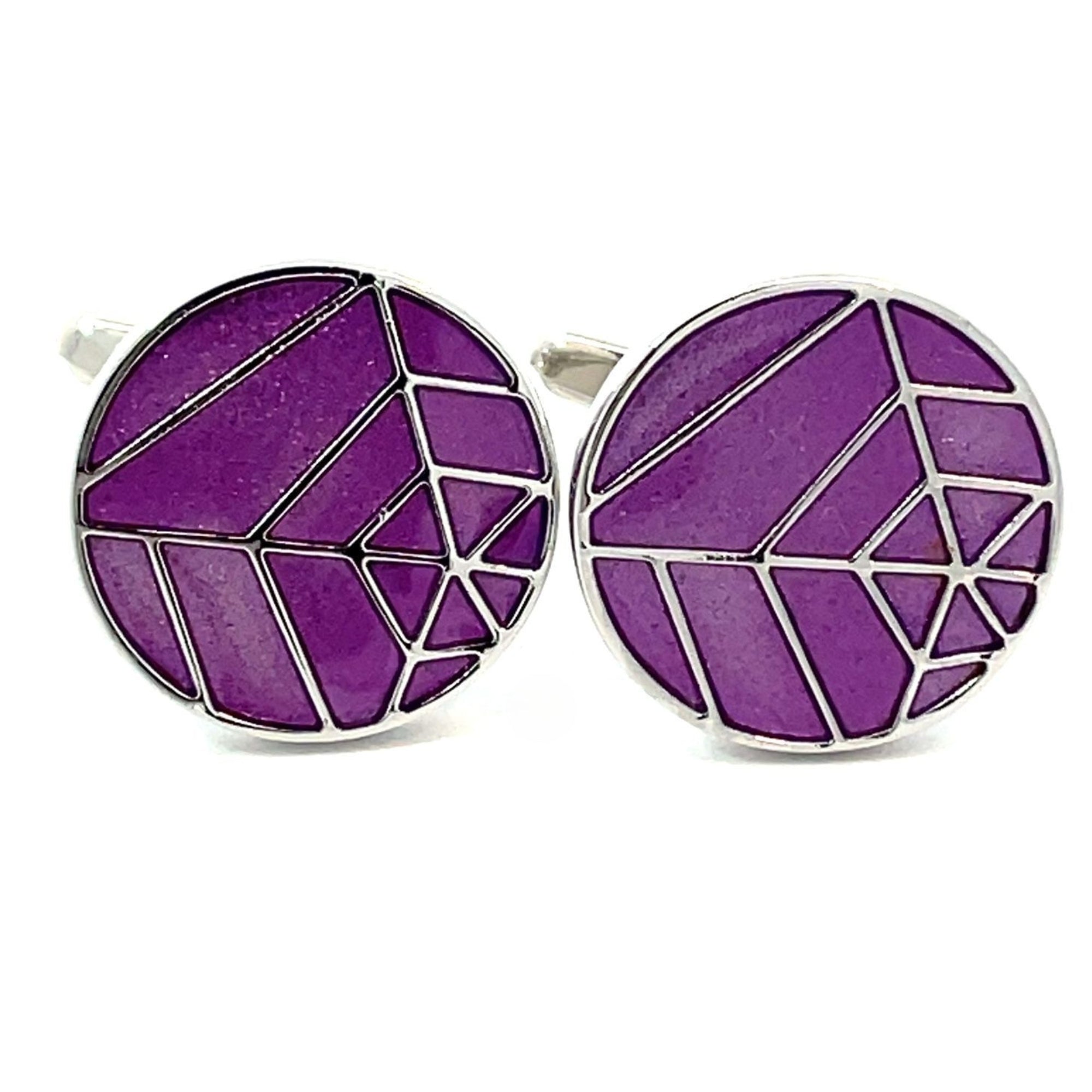 Purple Spider's Web Pattern Cufflinks