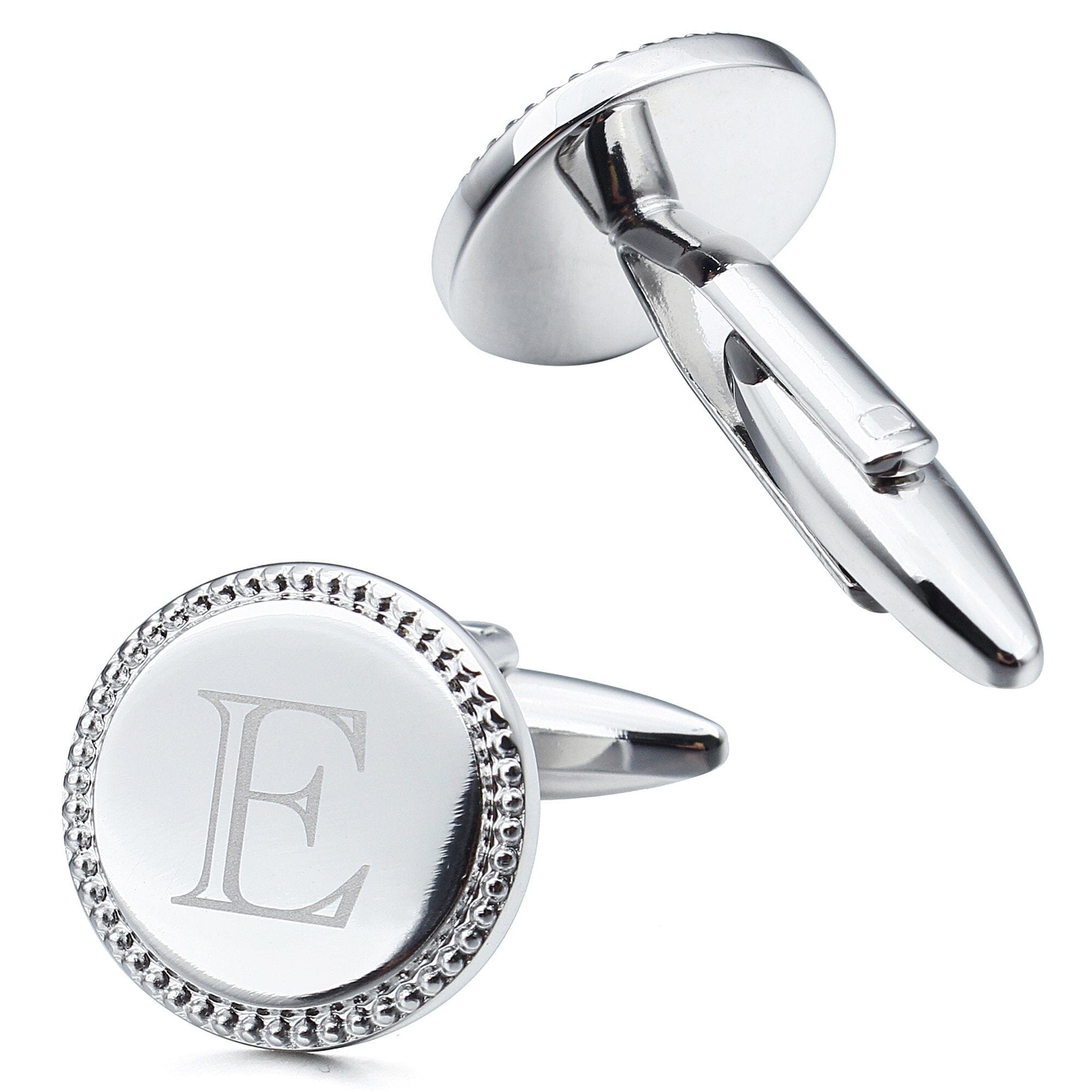 Personalised Silver Initial Round Cufflinks