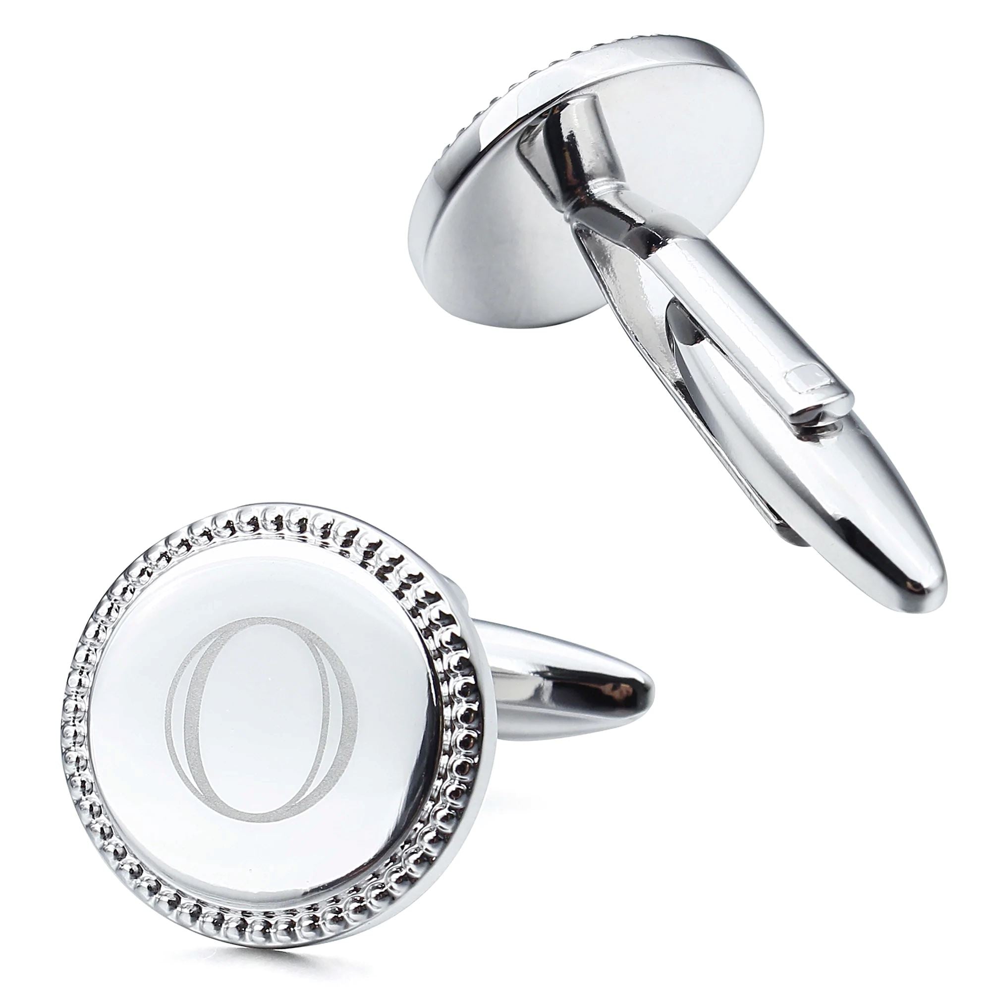 Personalised Silver Initial Round Cufflinks