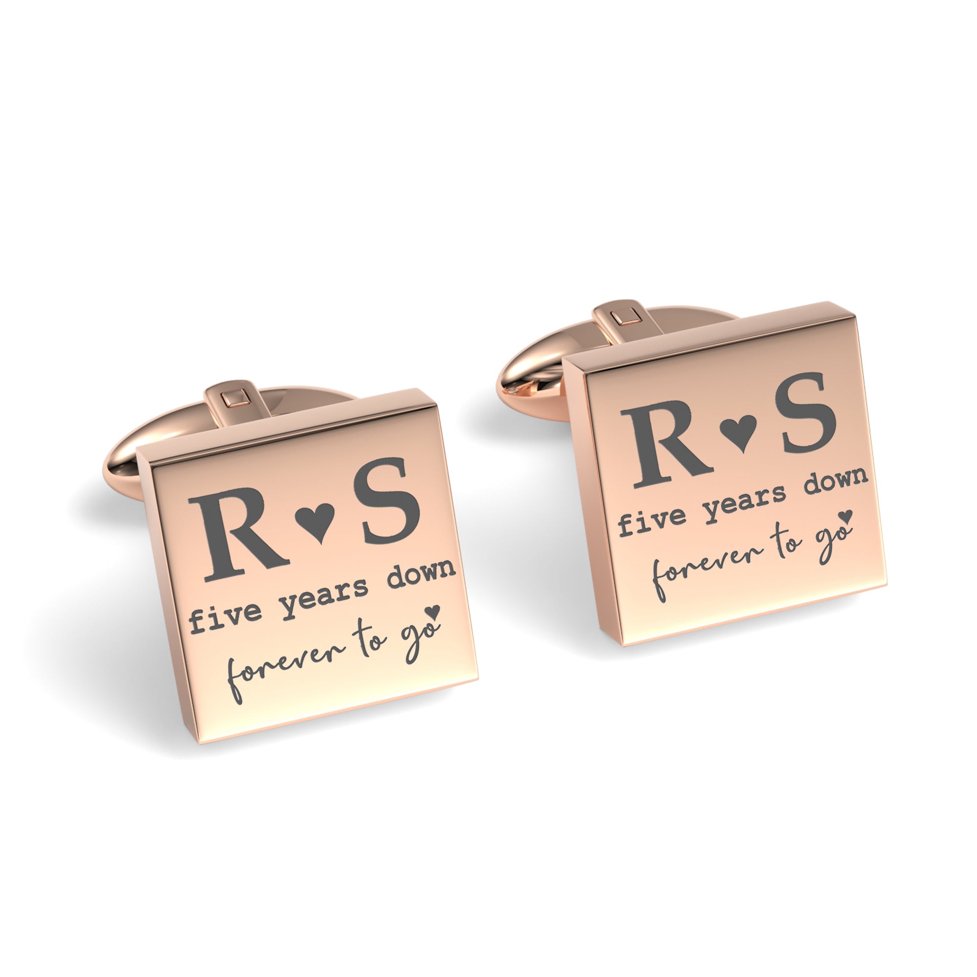 Five Years Down Forever to Go Engraved Cufflinks