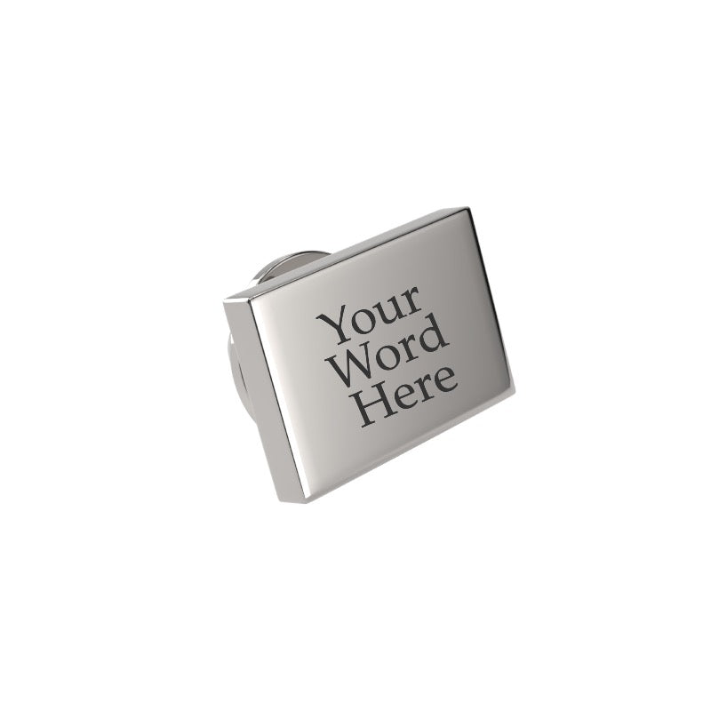 Custom Word Engraved Rectangle Lapel Pin