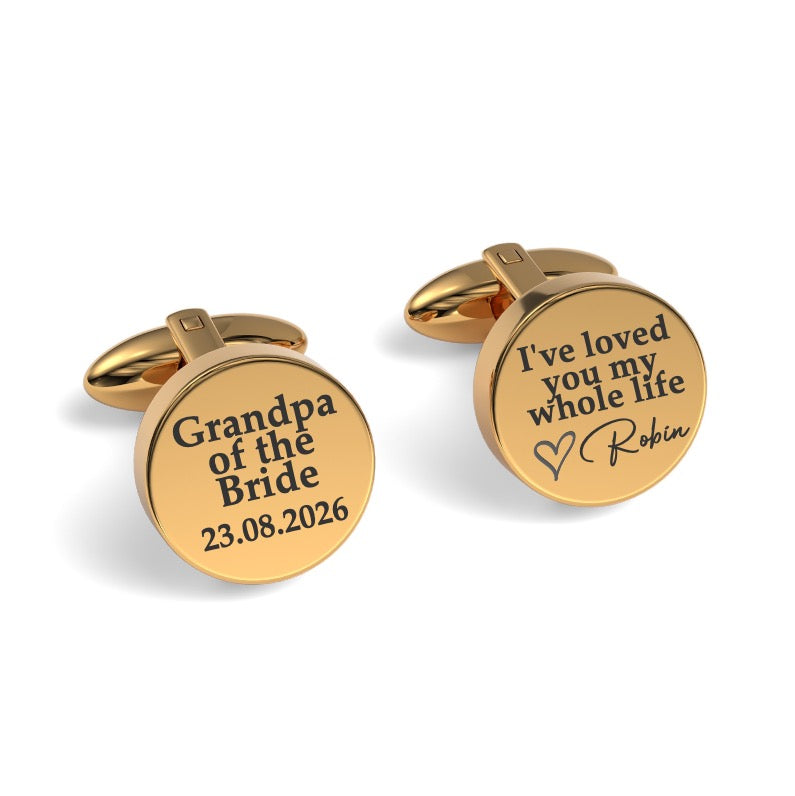 Grandpa of the Bride Engraved Cufflinks
