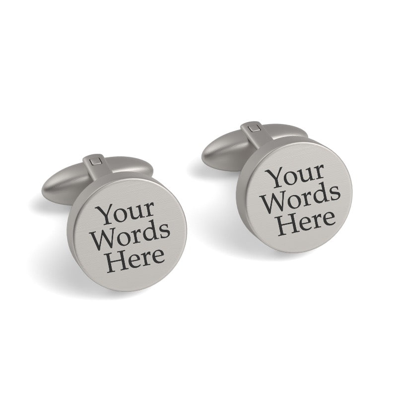 Your Words Here Engraved Round Cufflinks