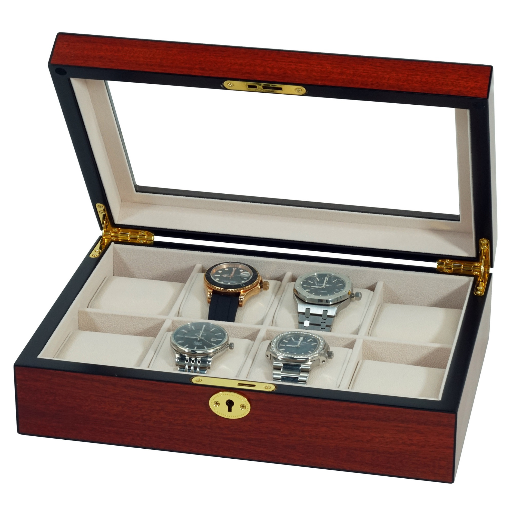 Seconds - Cherry Wooden Watch Box for 8 Watches