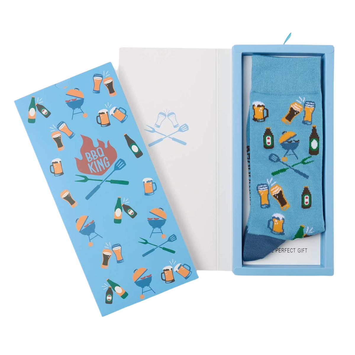 Mens BBQ King Bamboo Sock Card