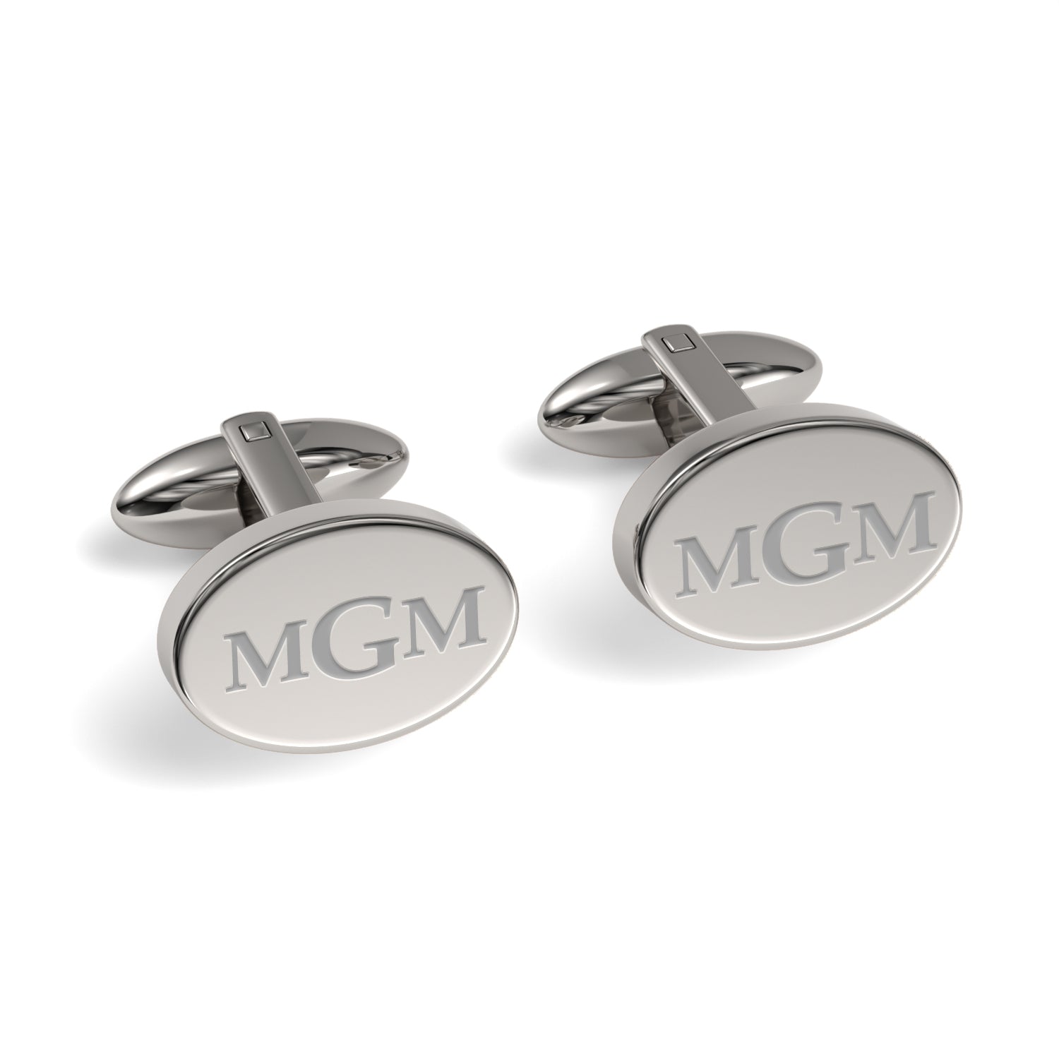 Engraved Monogram Initials Oval Cufflinks