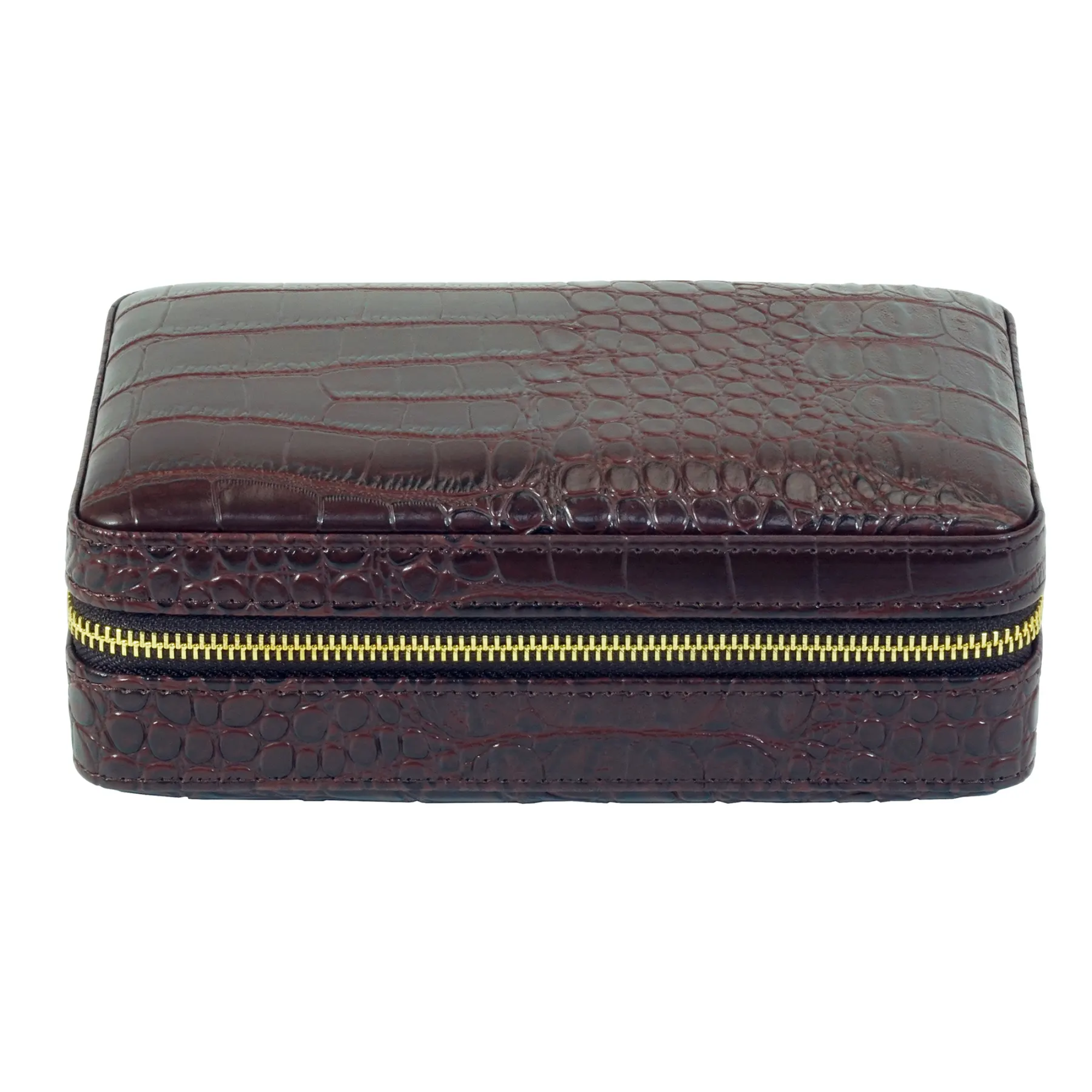 Dark Brown Cigar Humidor Leather Case for Cigars