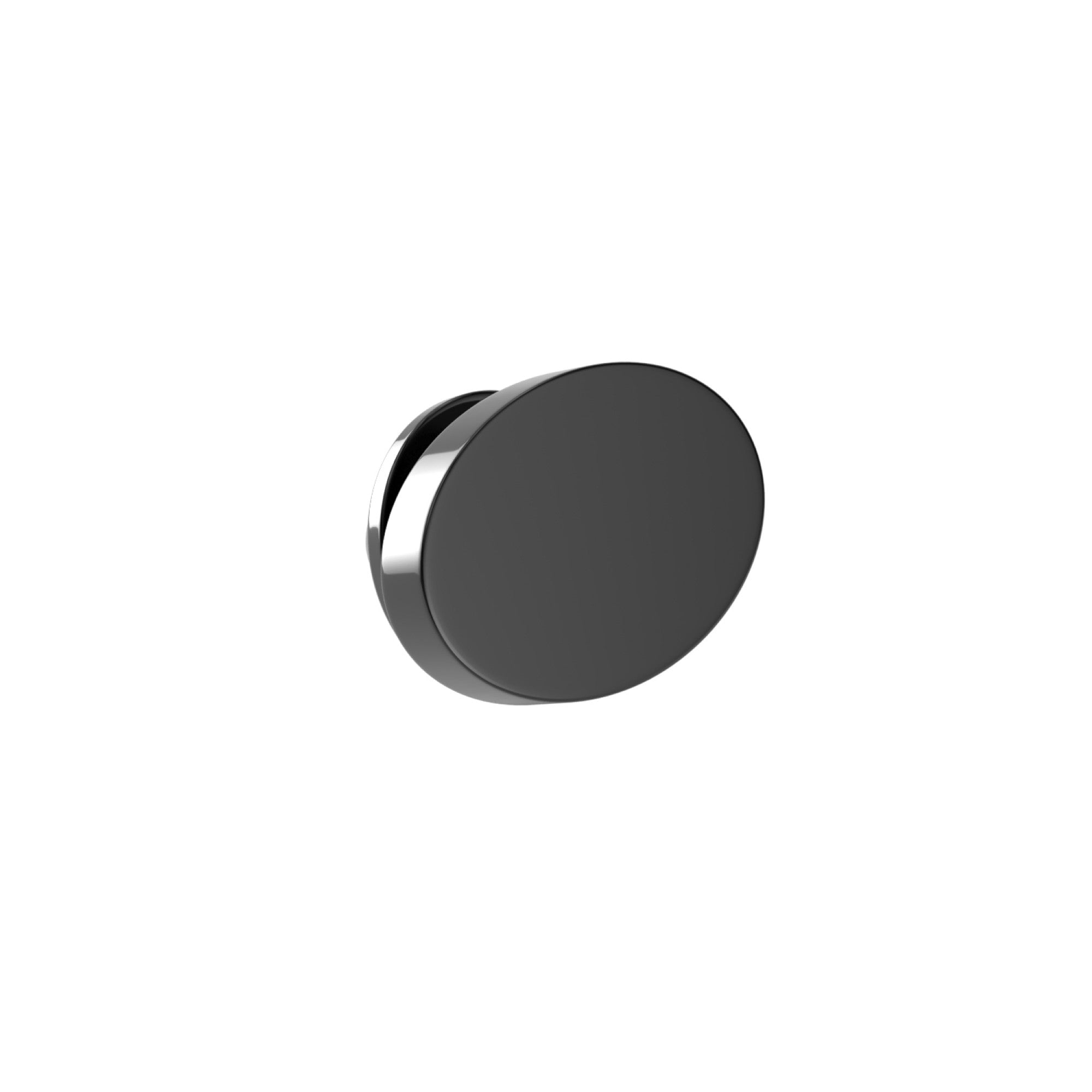 Oval Shiny Black Engravable Lapel Pin