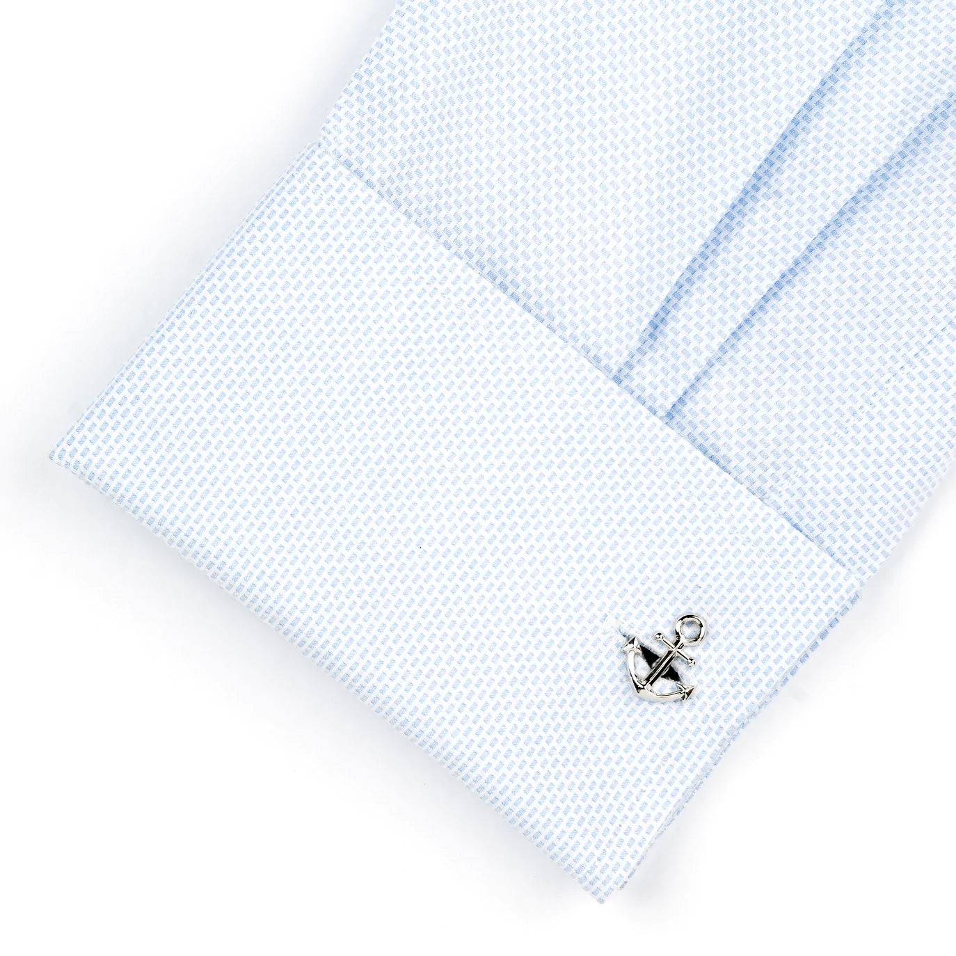 Shiny Silver Ship Anchor Cufflinks