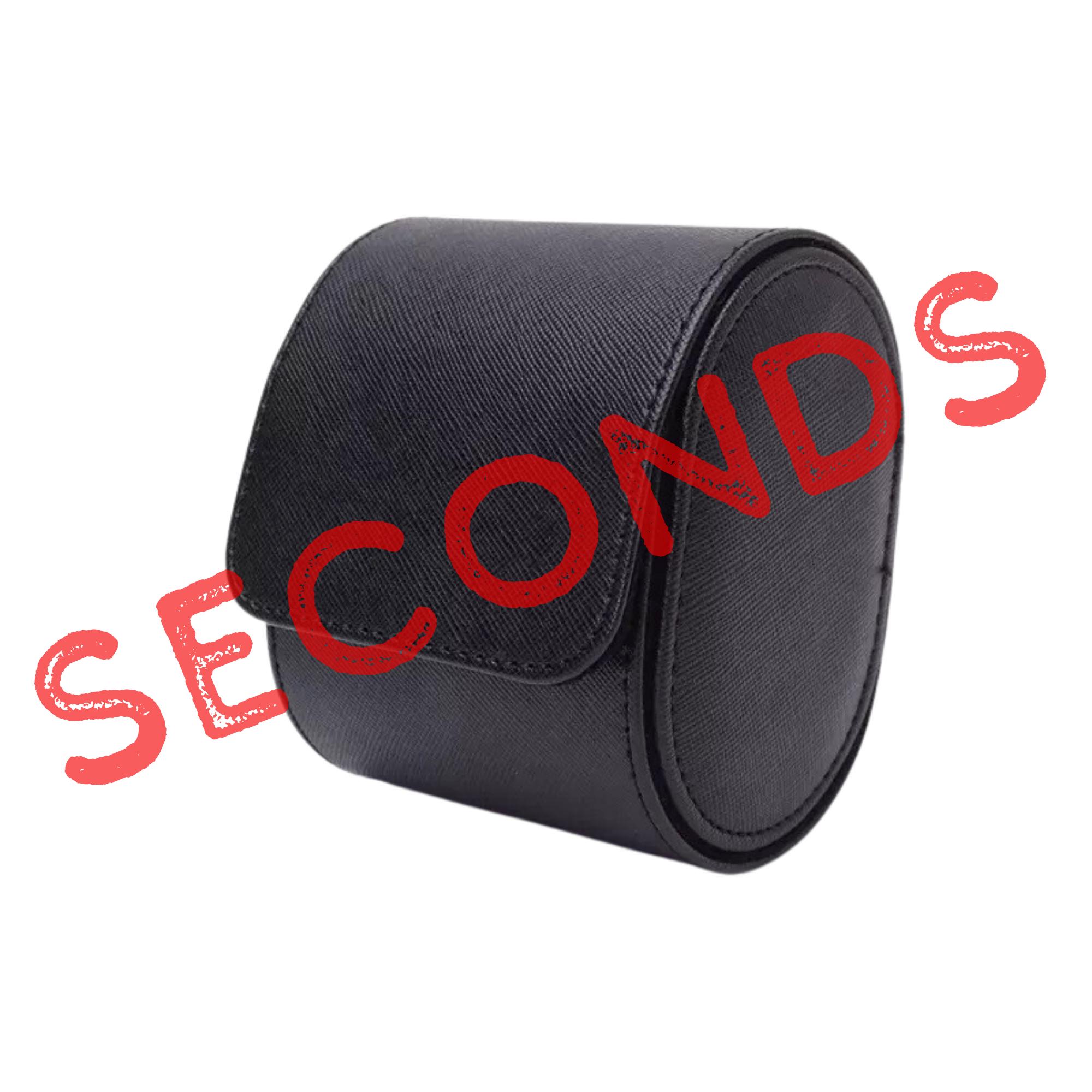 Seconds - Watch Roll Case for 1 in Black Vegan Leather