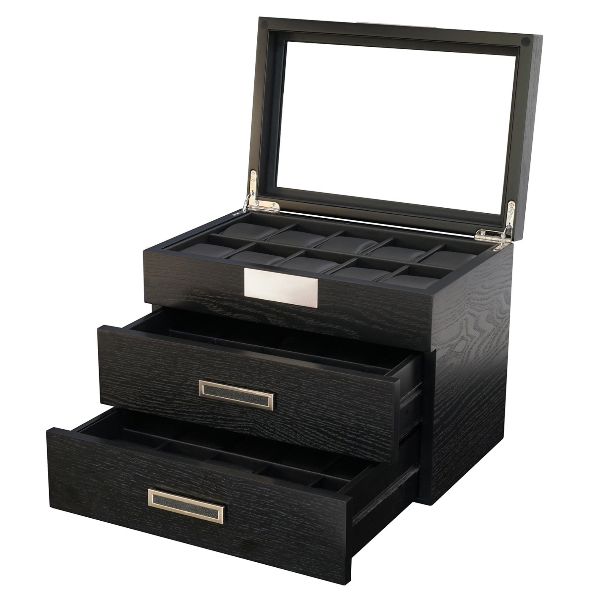 Black Wooden Watch Box for 30 watches