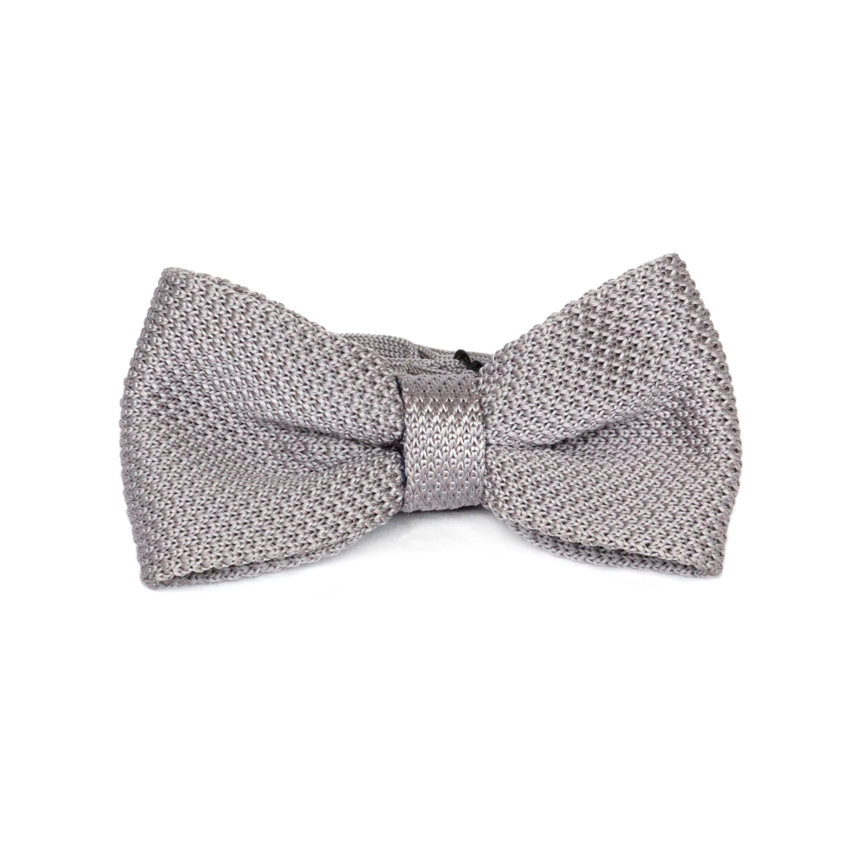 Adult Knit Bow Tie - Grey Bow Ties Clinks Australia