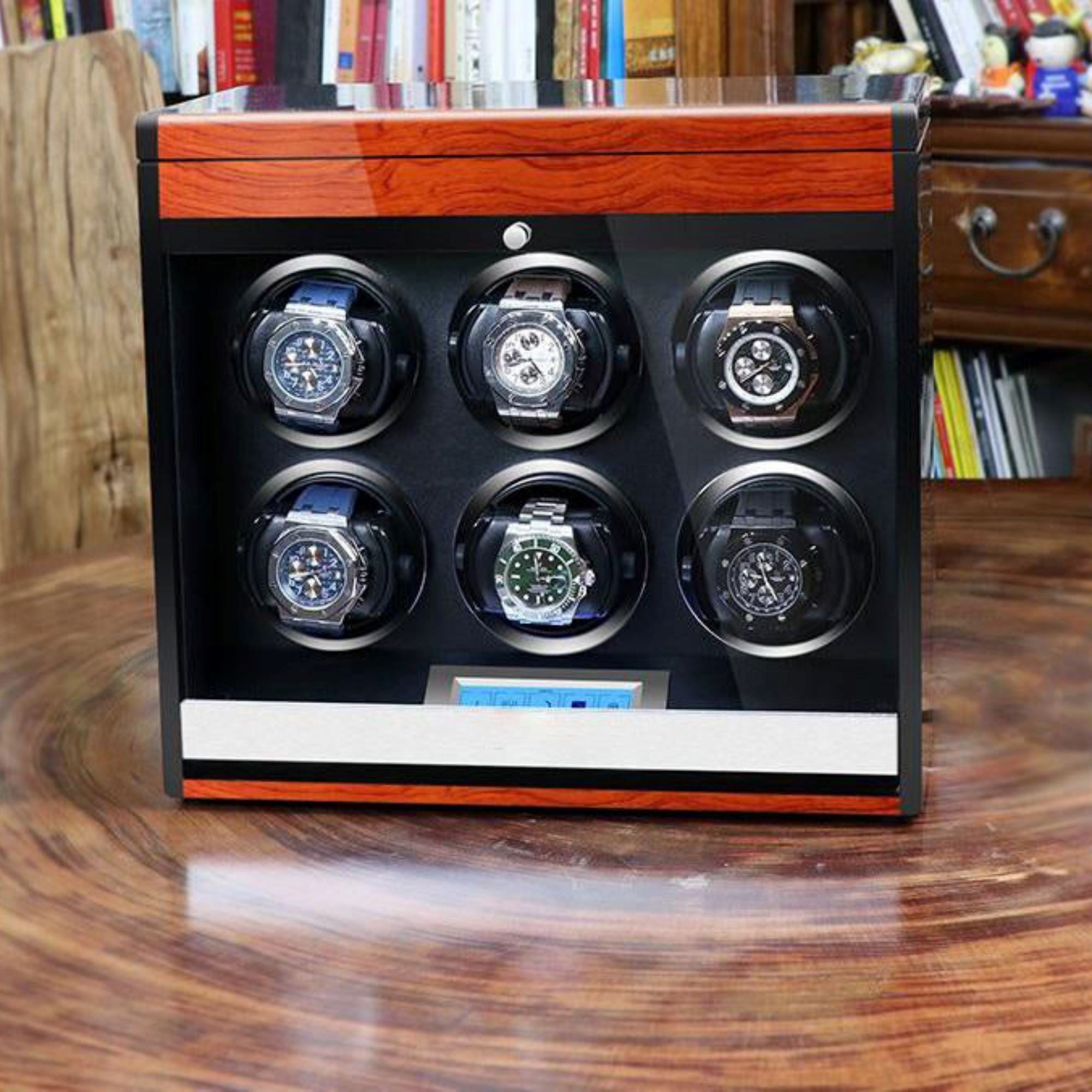 Vancouver Watch Winder for 6 Wood Grain Watch Winder Boxes Clinks