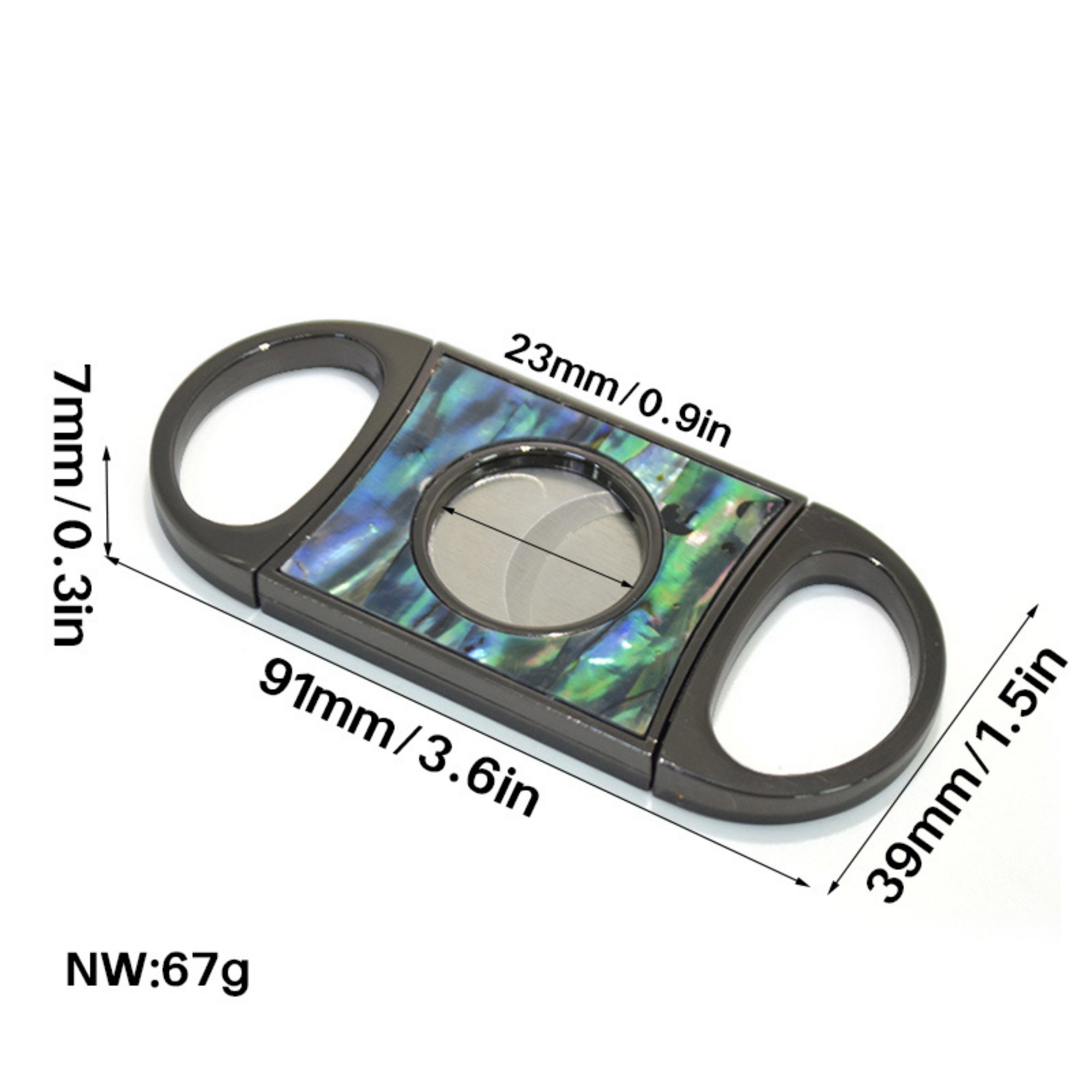 Black and Shell Cigar Cutter