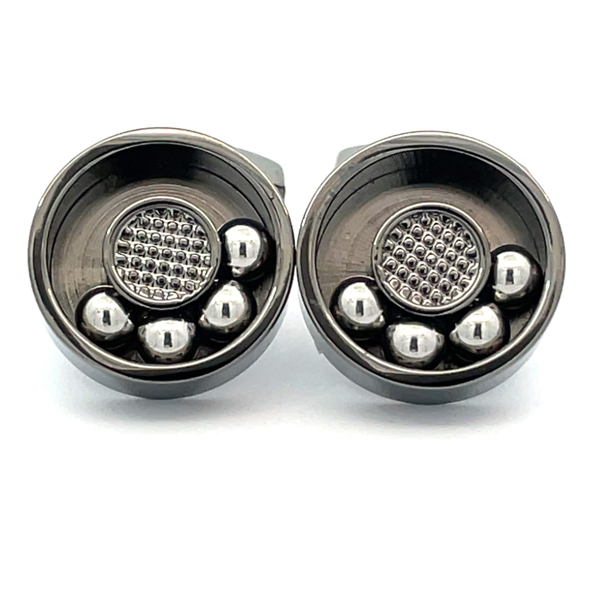 Moving Ball Bearing Cufflinks Gunmetal