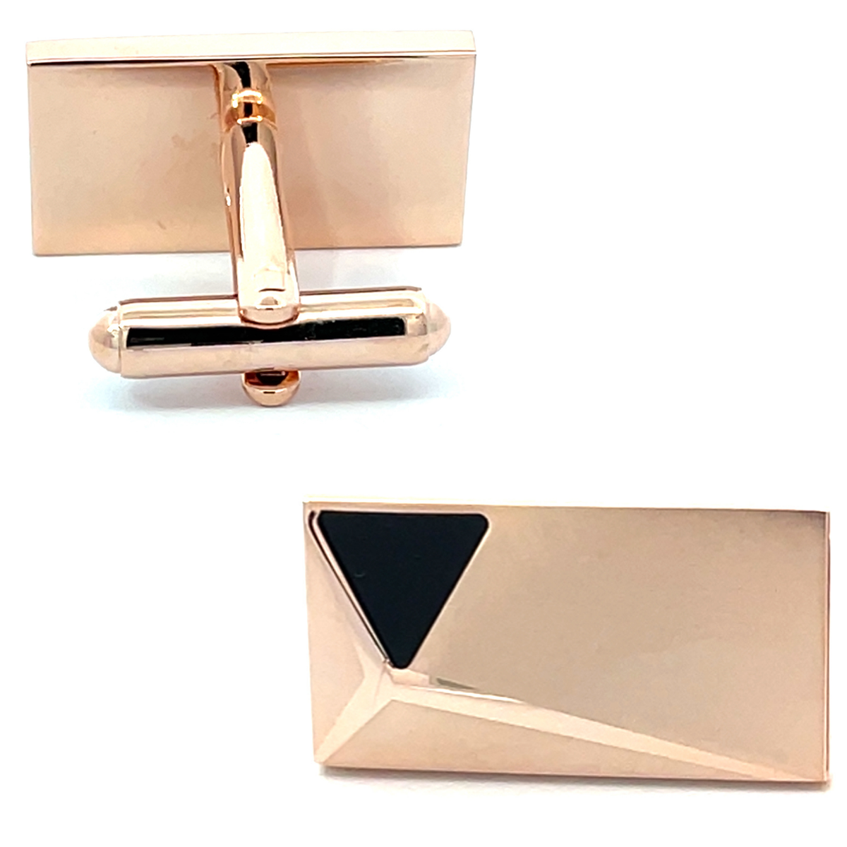 Rose Gold Peak with Onyx Cufflinks