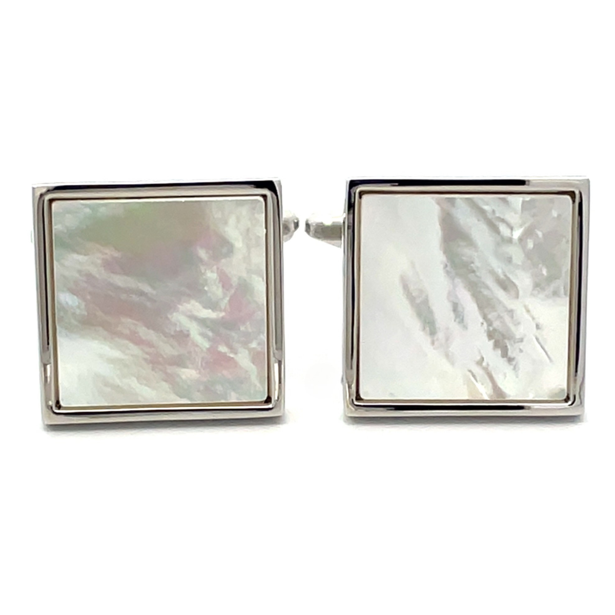 Mother of Pearl in Silver Square II Cufflinks