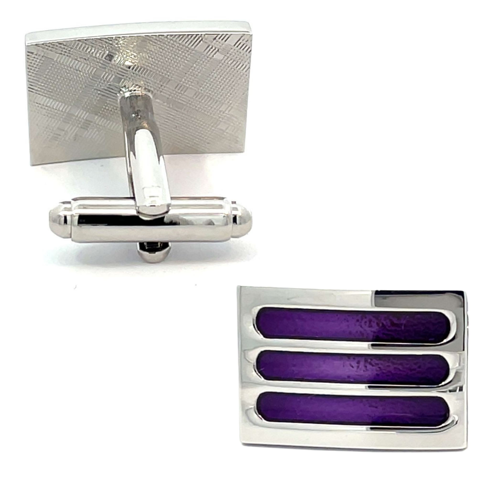 Three Purple Lines Cufflinks
