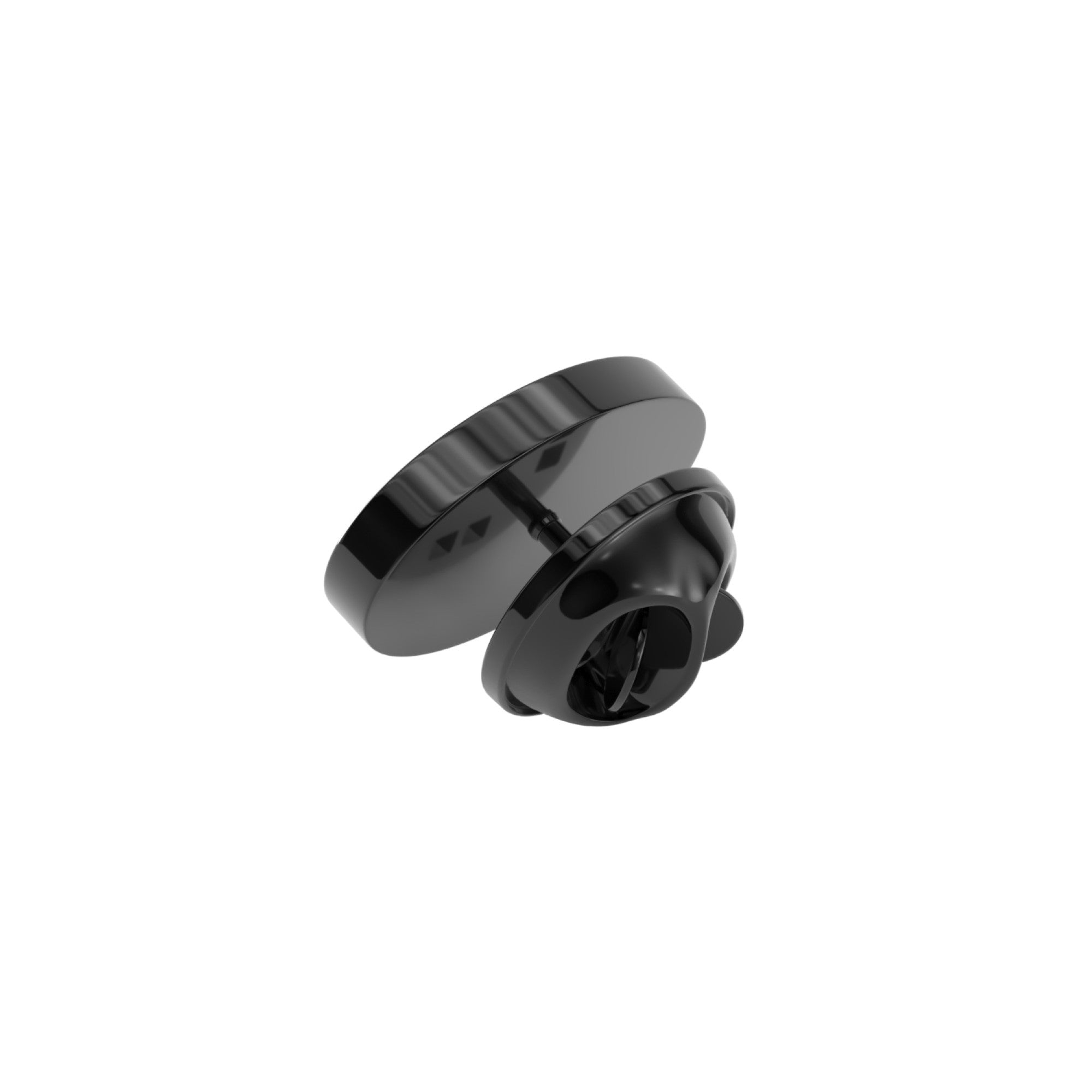 Oval Shiny Black Engravable Lapel Pin