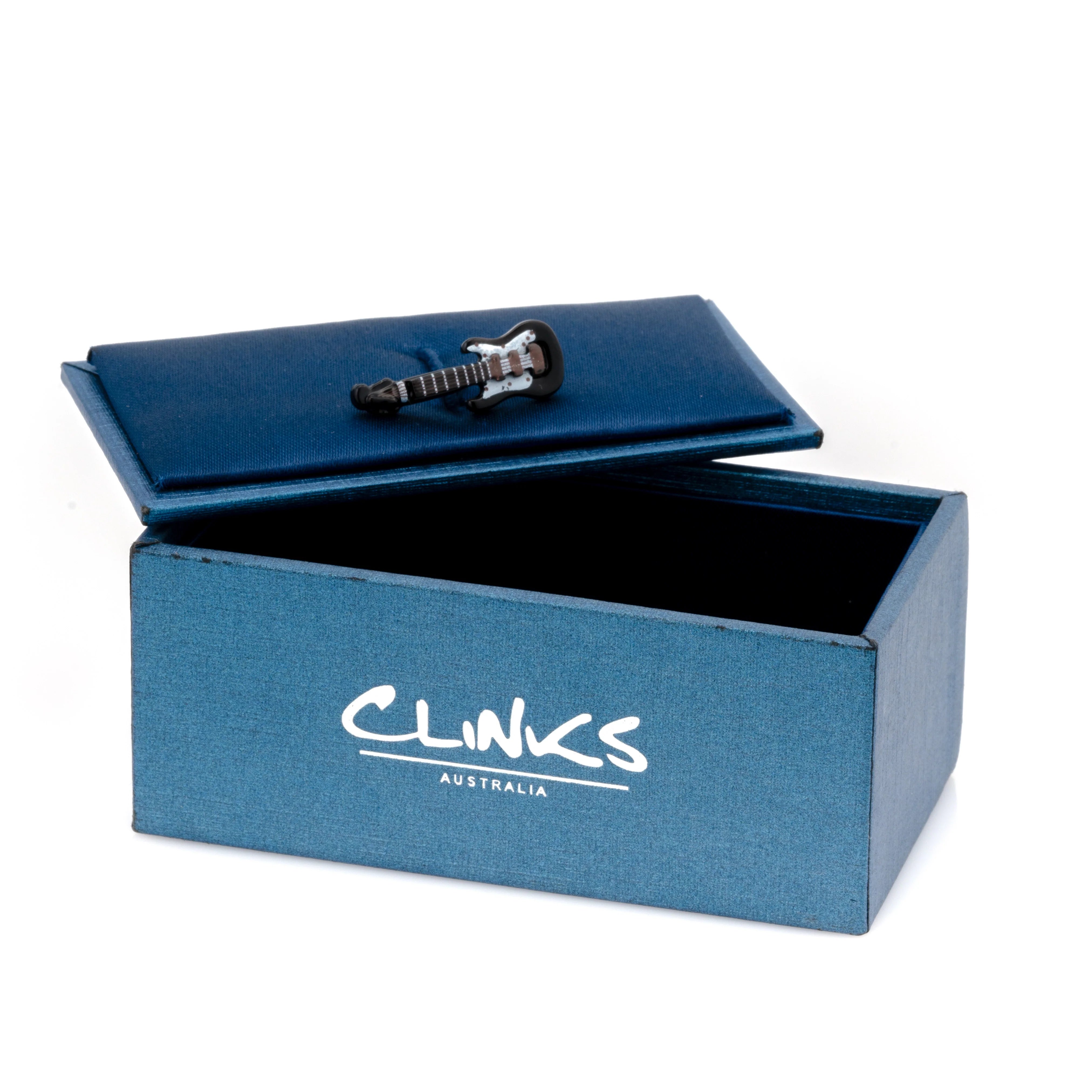 Black Electric Guitar Lapel Pin