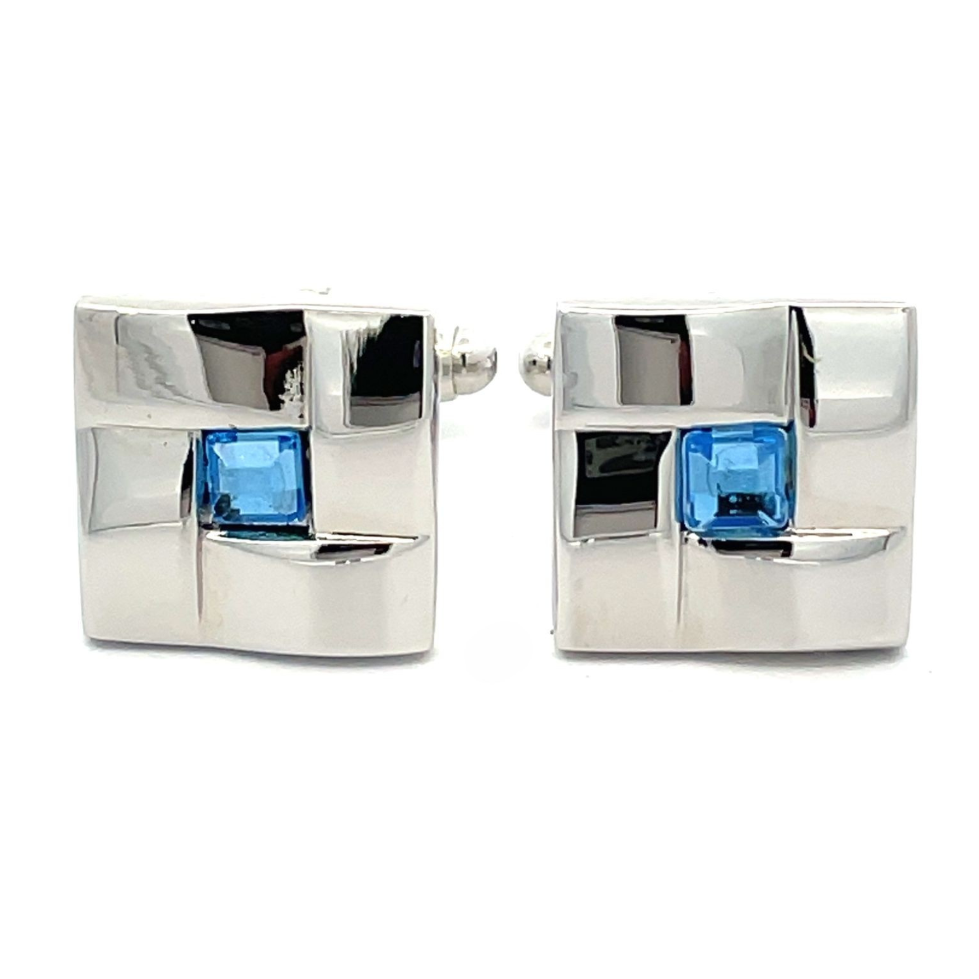 Sky Blue Weave Cufflinks