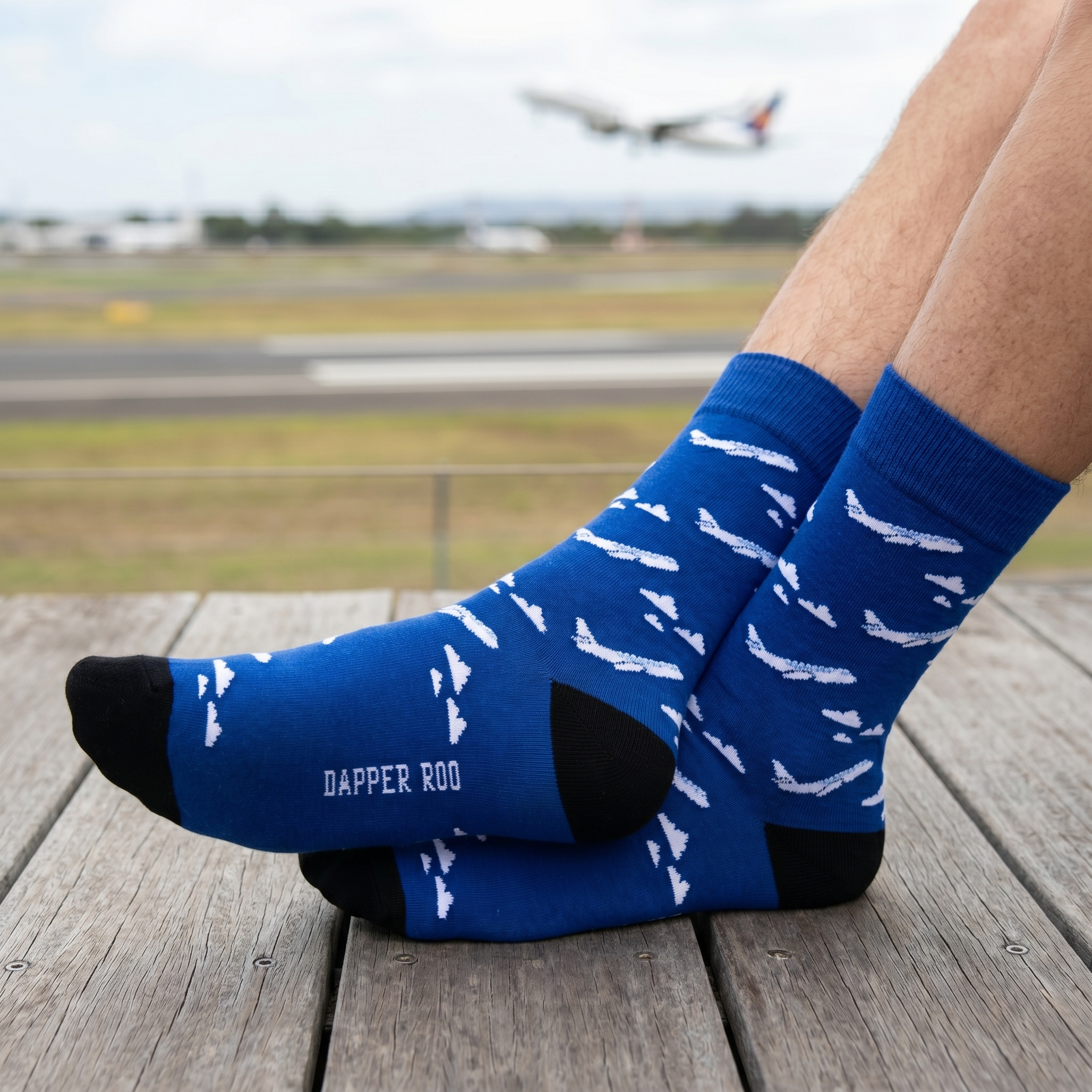 High Flyer Plane Bamboo Socks by Dapper Roo lifestyle image