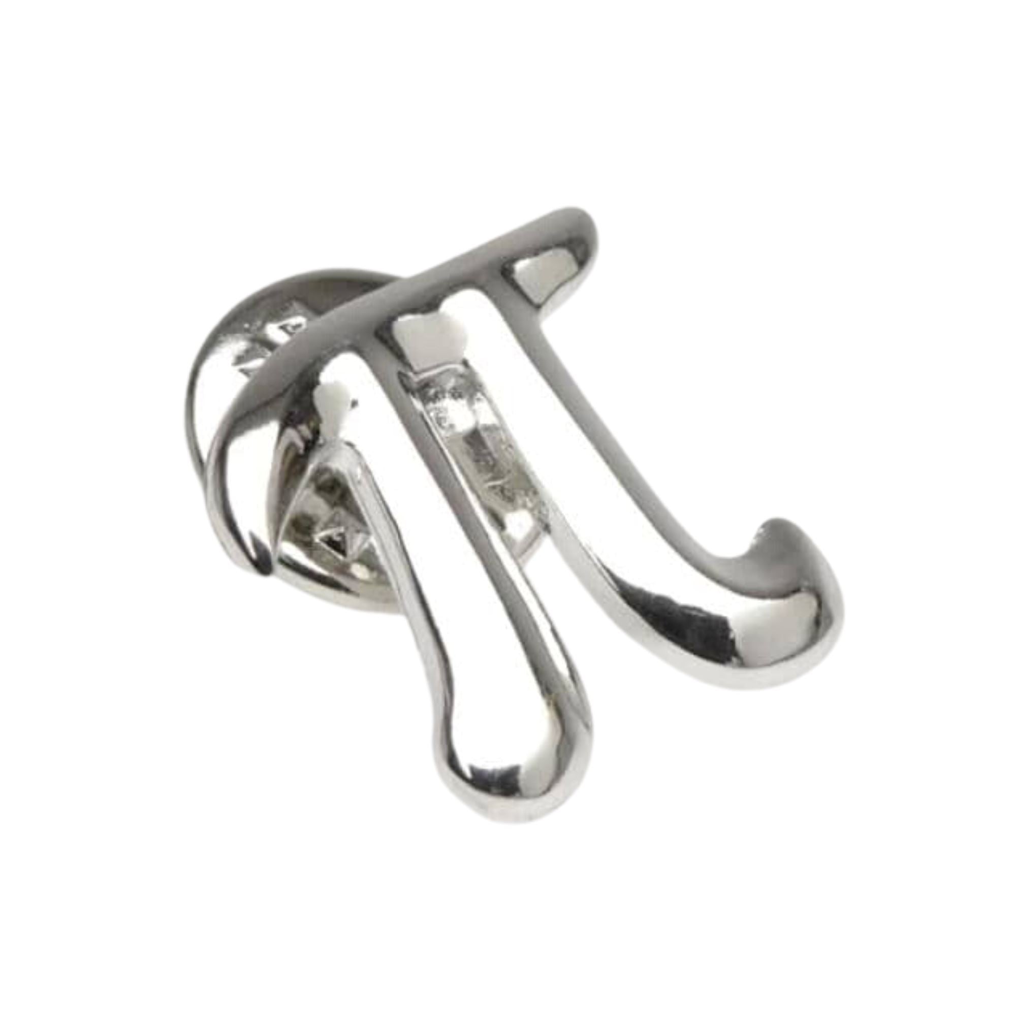 Pi Lapel Pin in Silver Lapel Pin Clinks Default